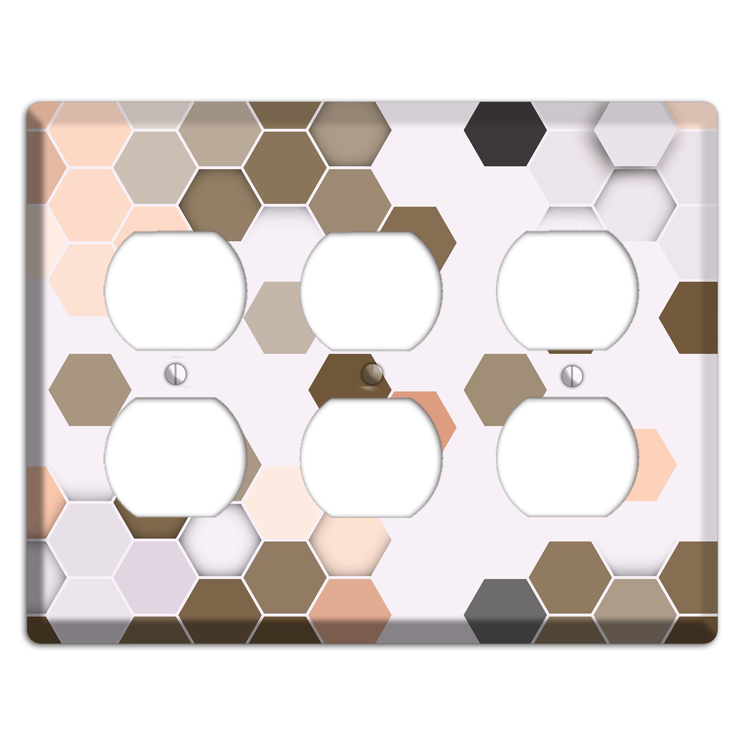 Clay & Terracotta Geometric Tiling 3 Duplex Wallplate