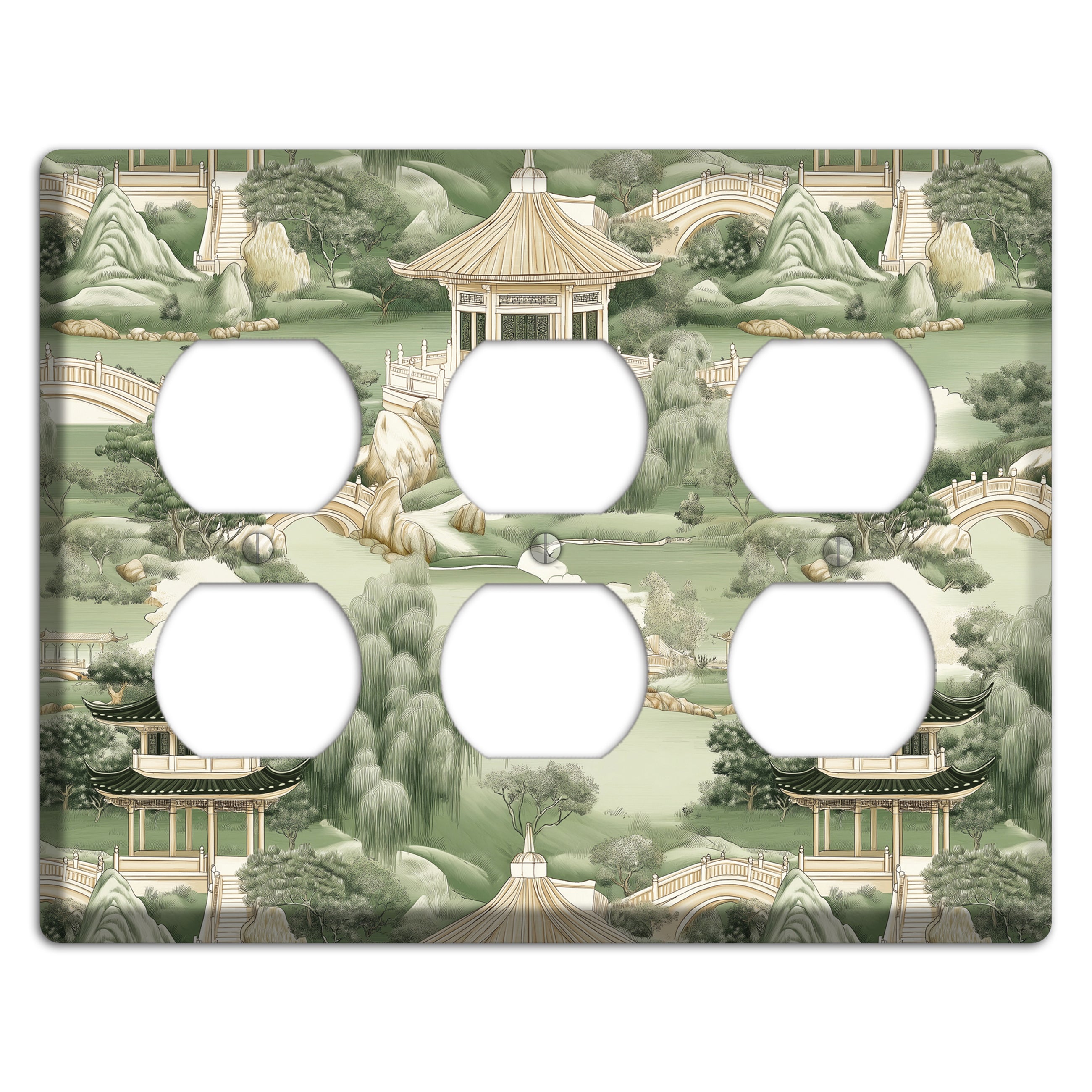 Jade Garden Toile 3 Duplex Wallplate