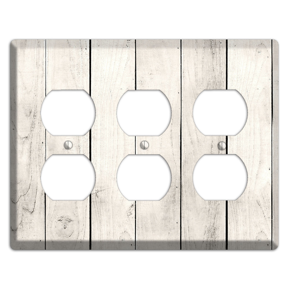 Whitewashed Planks 3 Duplex Wallplate