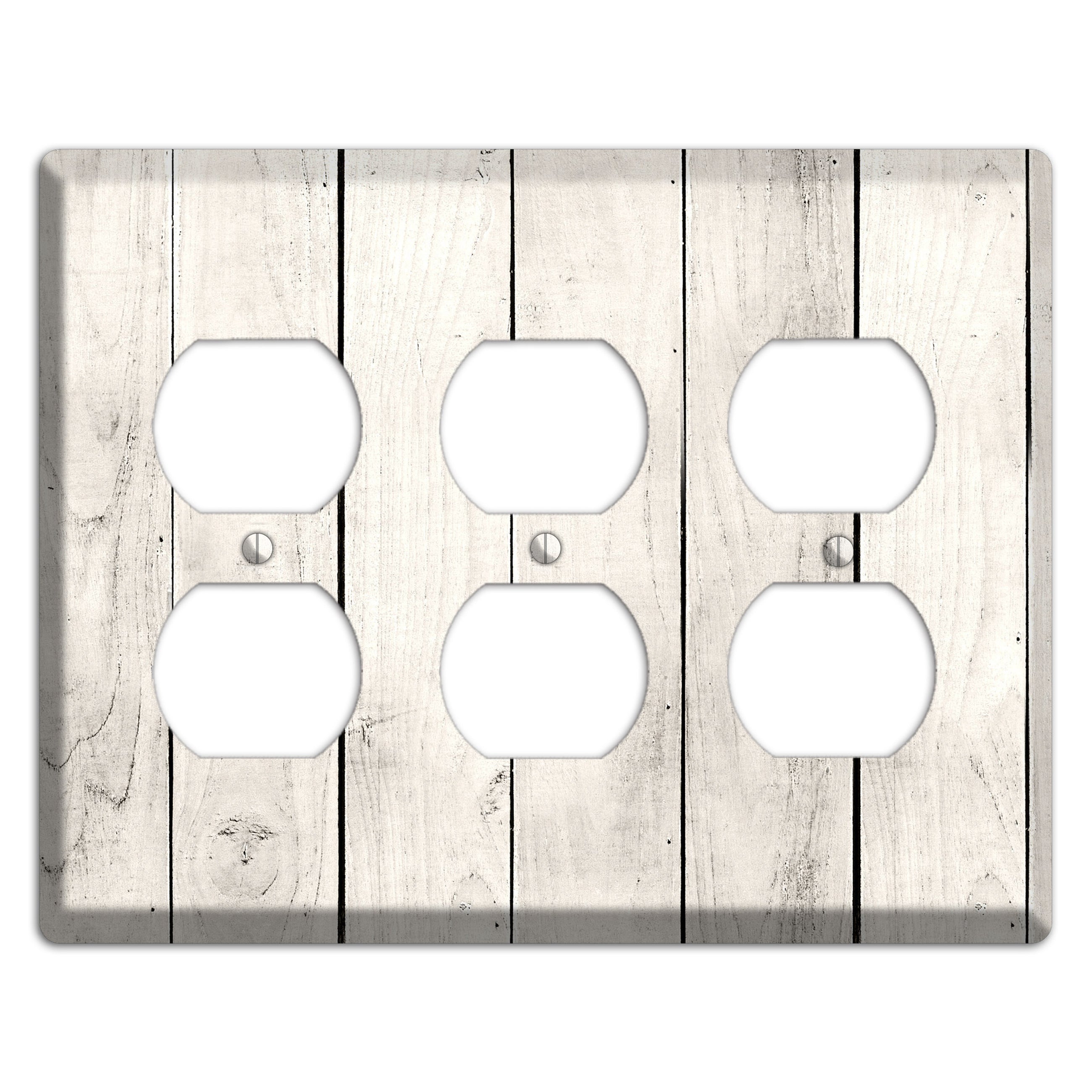 Whitewashed Planks 3 Duplex Wallplate
