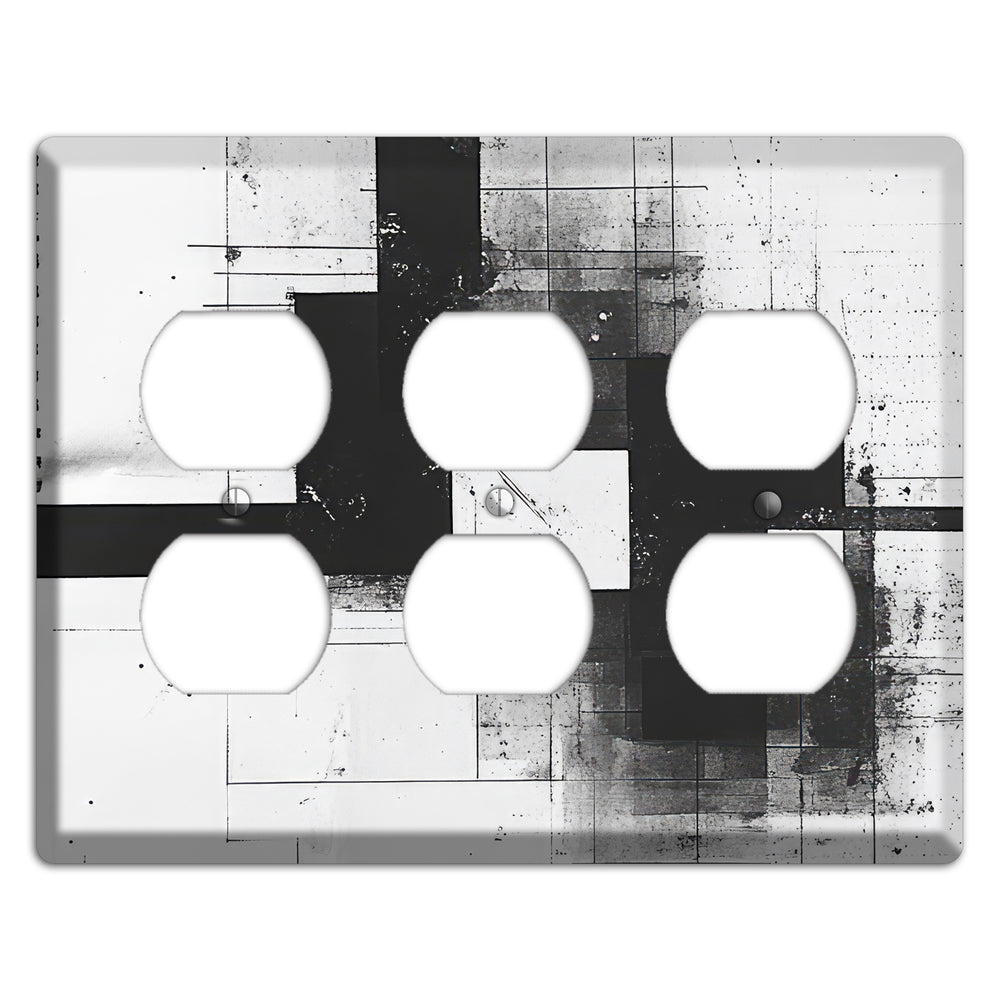 Fractured Blueprint 3 Duplex Wallplate