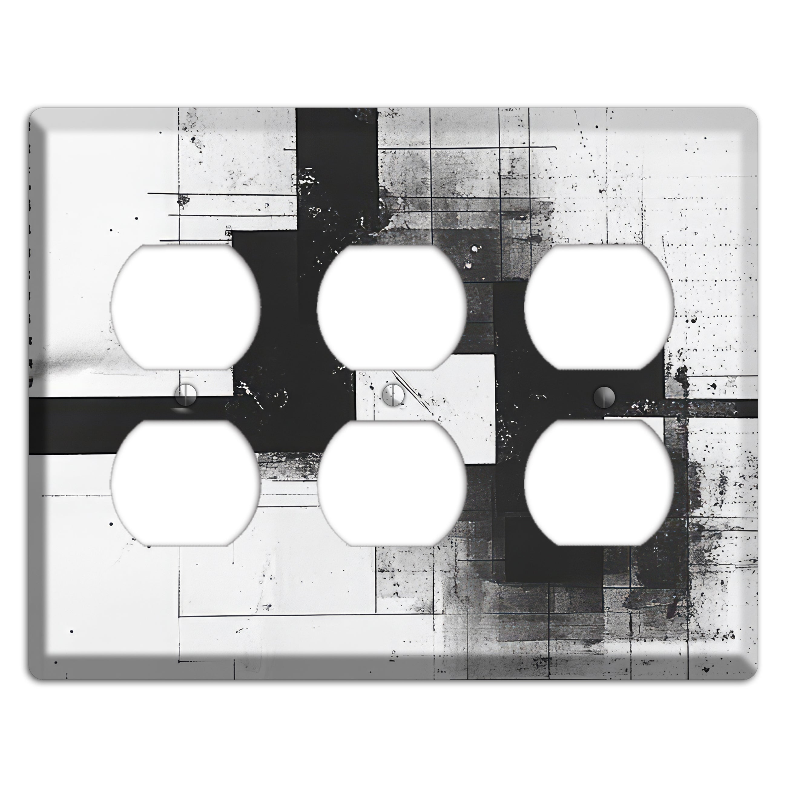 Fractured Blueprint 3 Duplex Wallplate