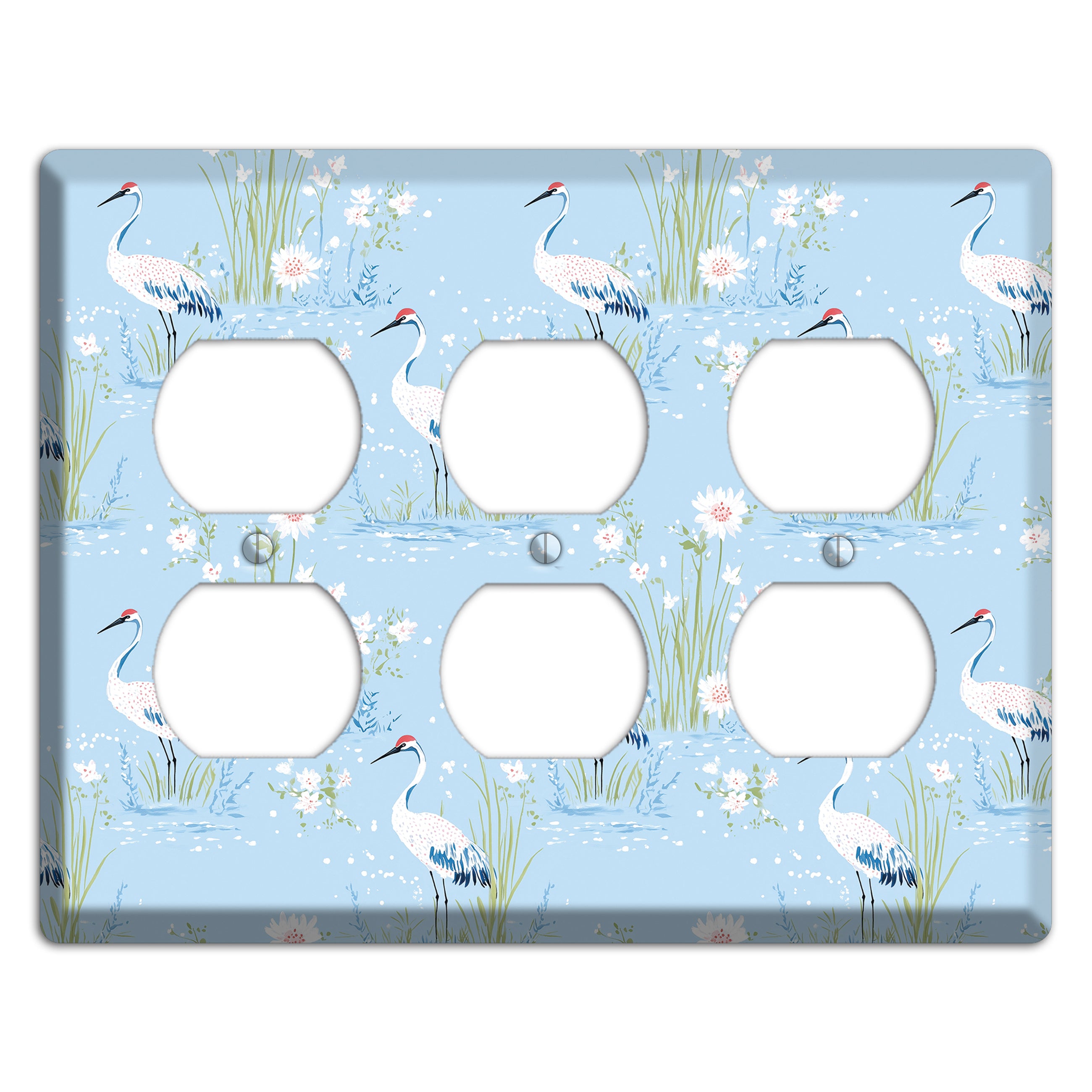 Powder Blue Marsh 3 Duplex Wallplate