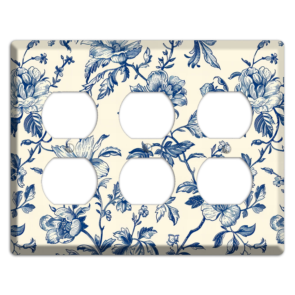 Garden Indigo Reverie 3 Duplex Wallplate
