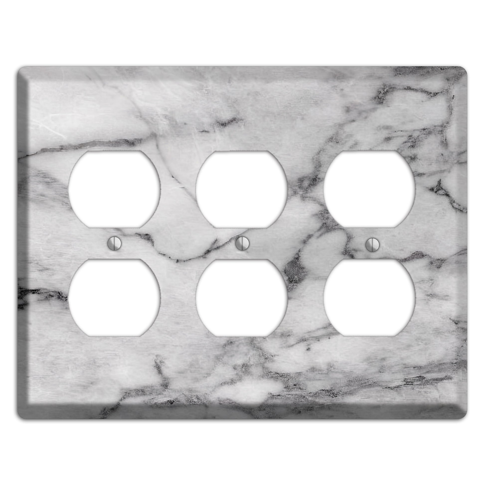 Gray and White Marble 3 Duplex Wallplate