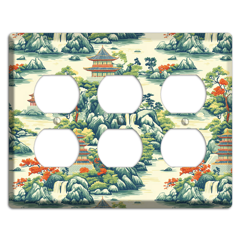 Cascade & Pagoda 3 Duplex Wallplate