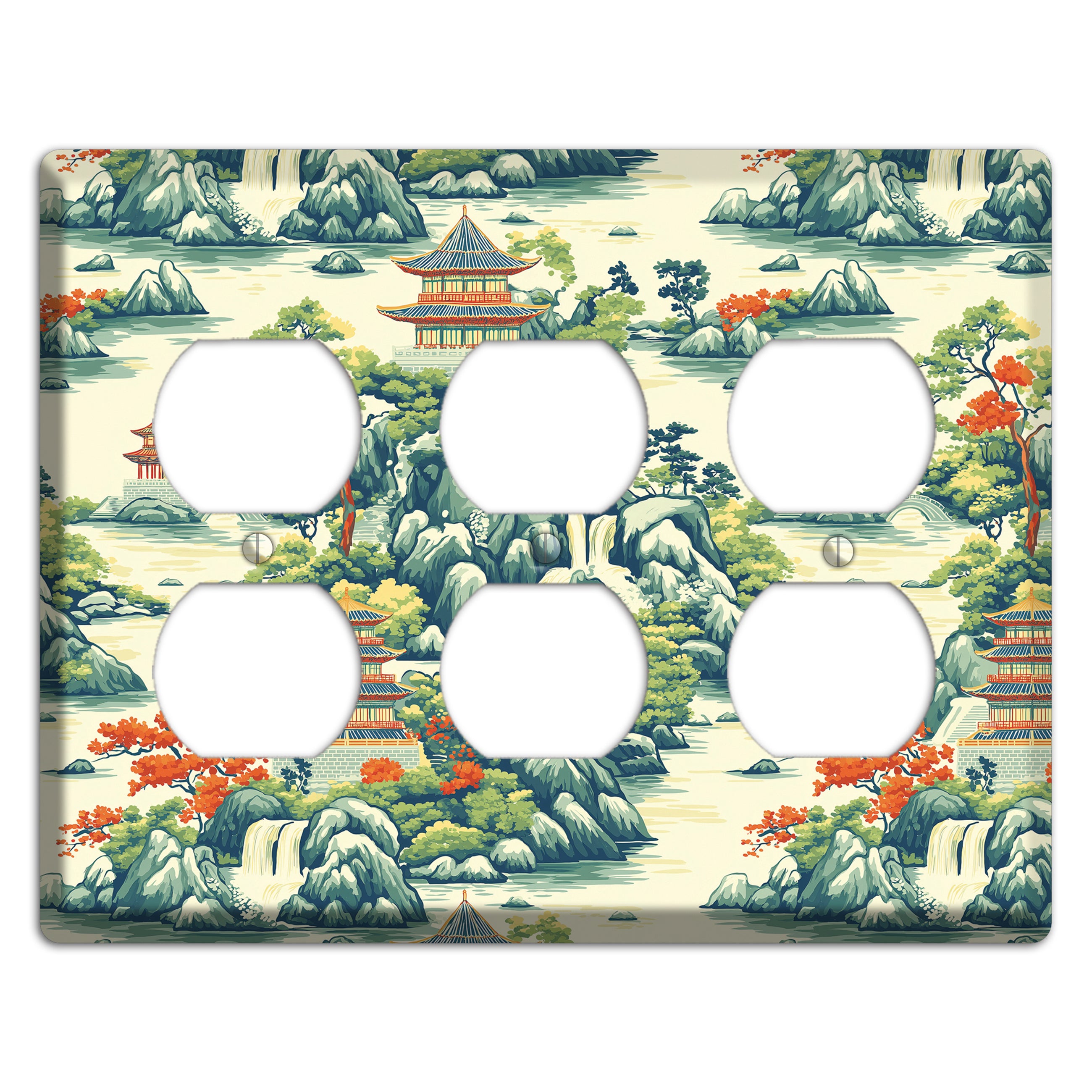 Cascade & Pagoda 3 Duplex Wallplate