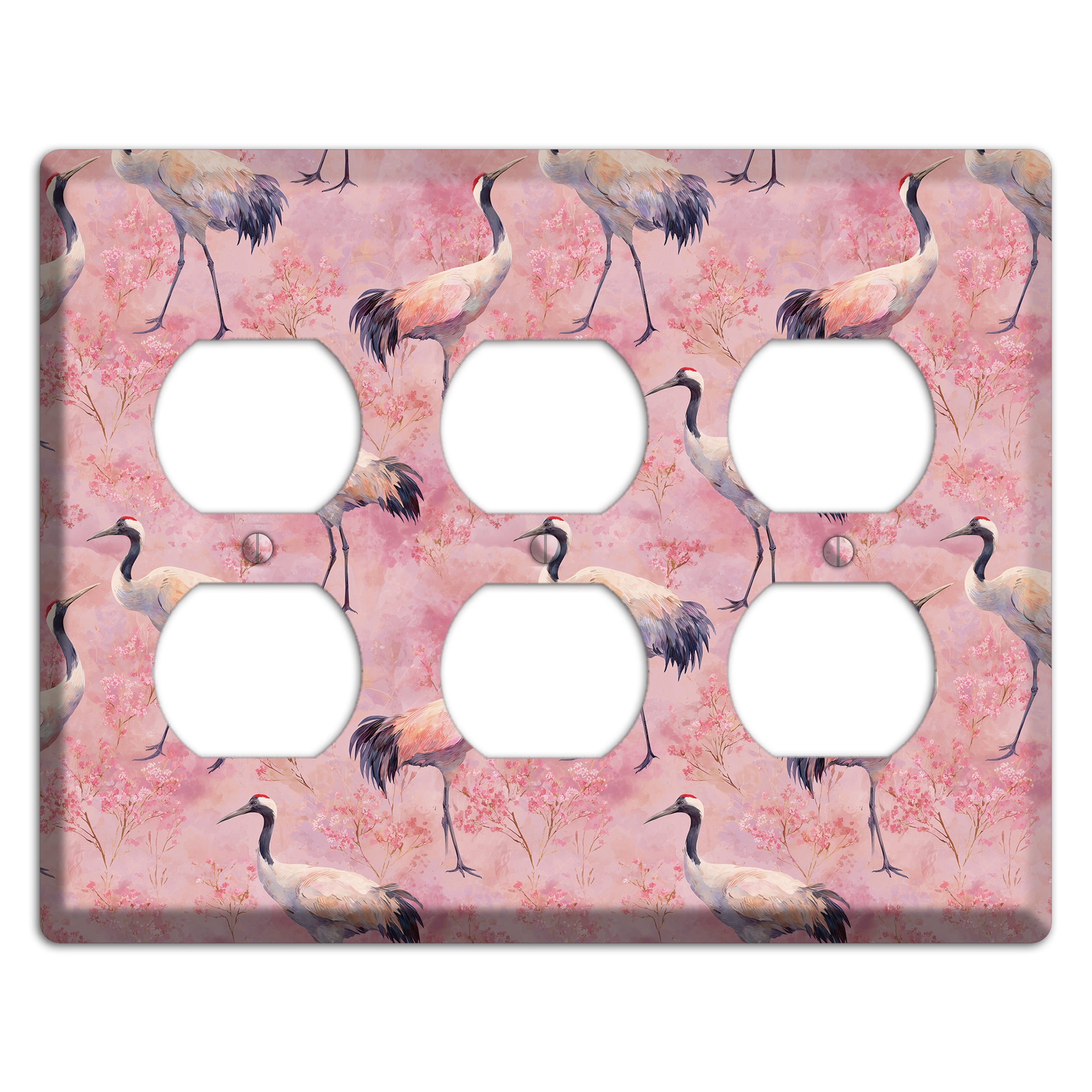 Blush Crane Reverie 3 Duplex Wallplate