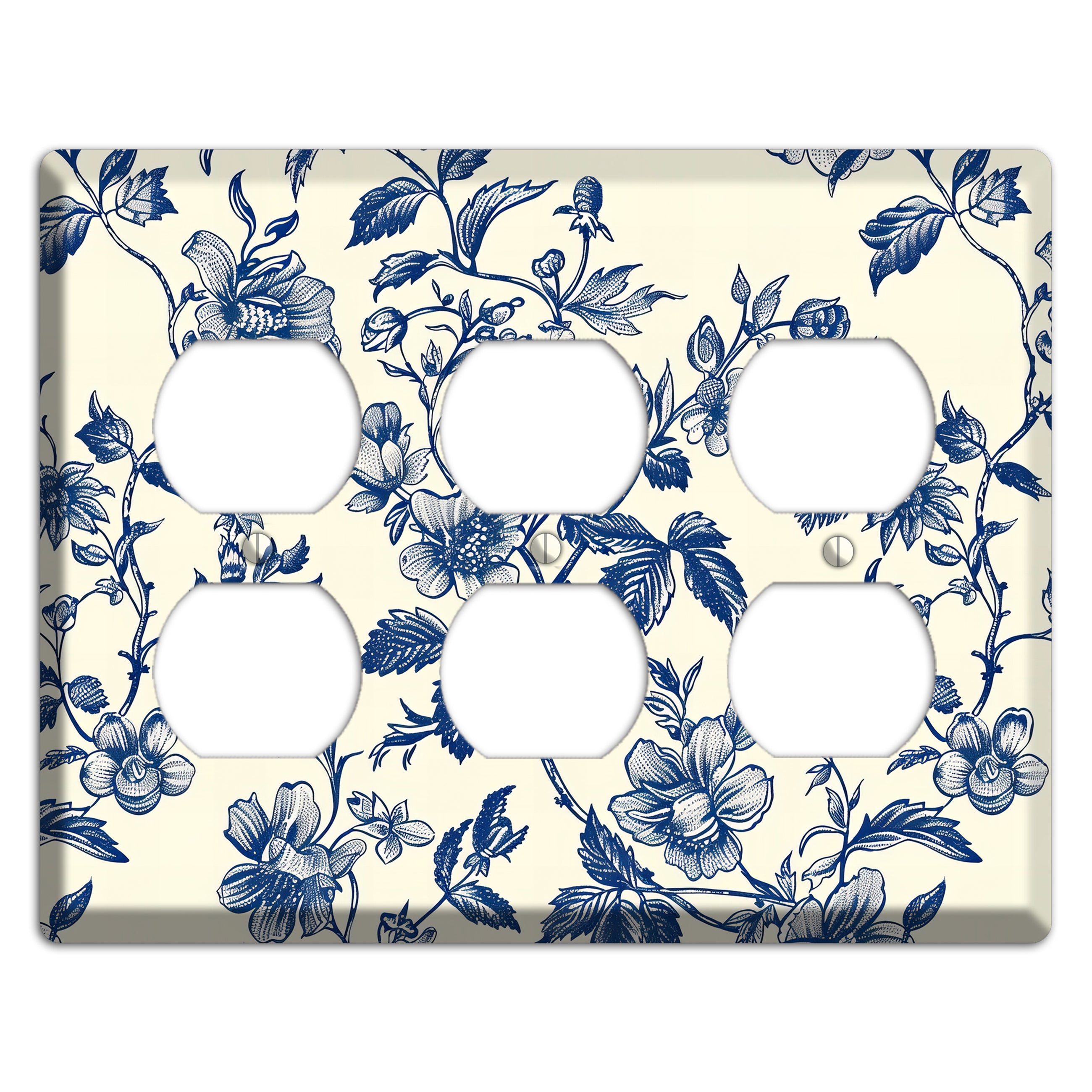 Garden Ink & Ivory 3 Duplex Wallplate