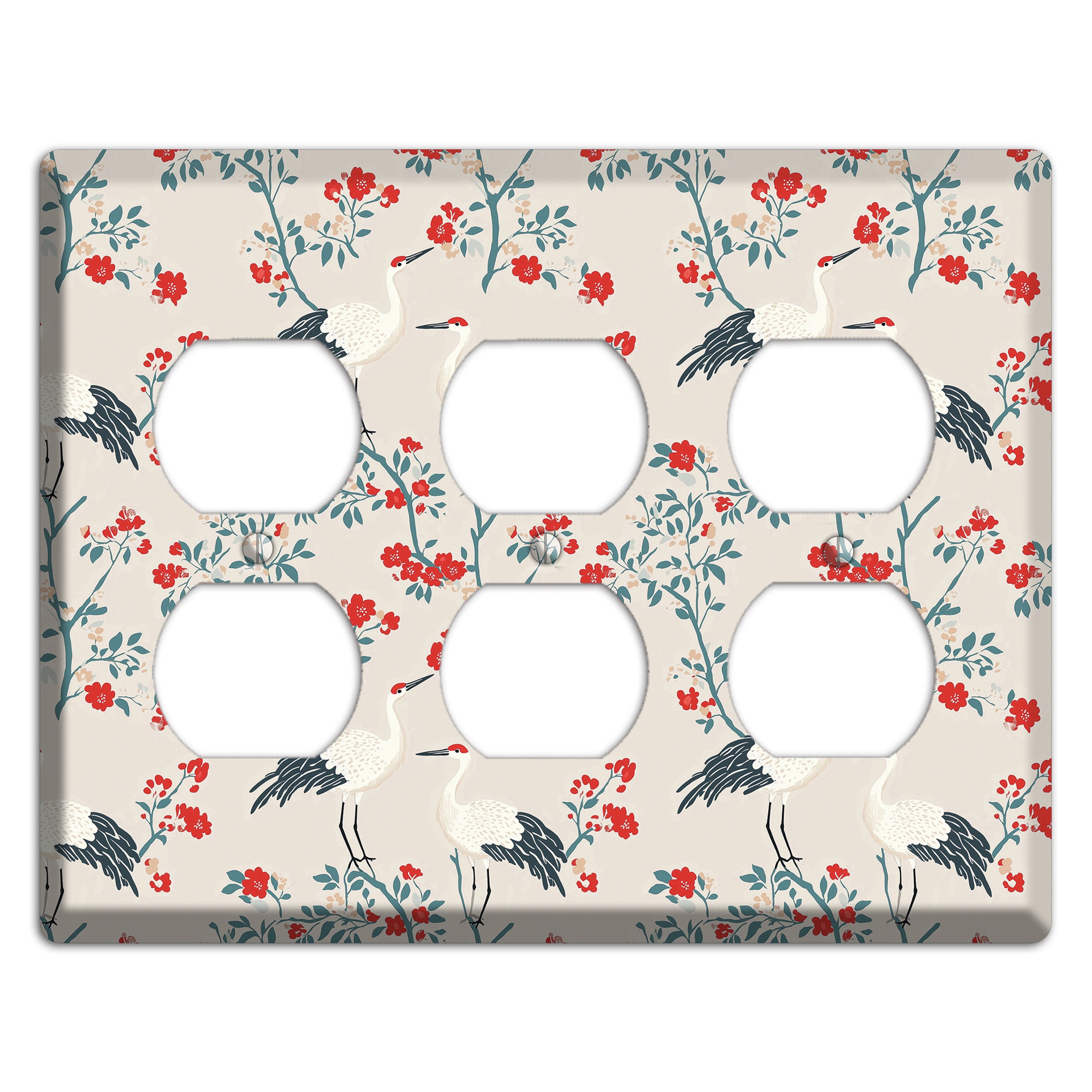 Ivory Blossom Vigil 3 Duplex Wallplate