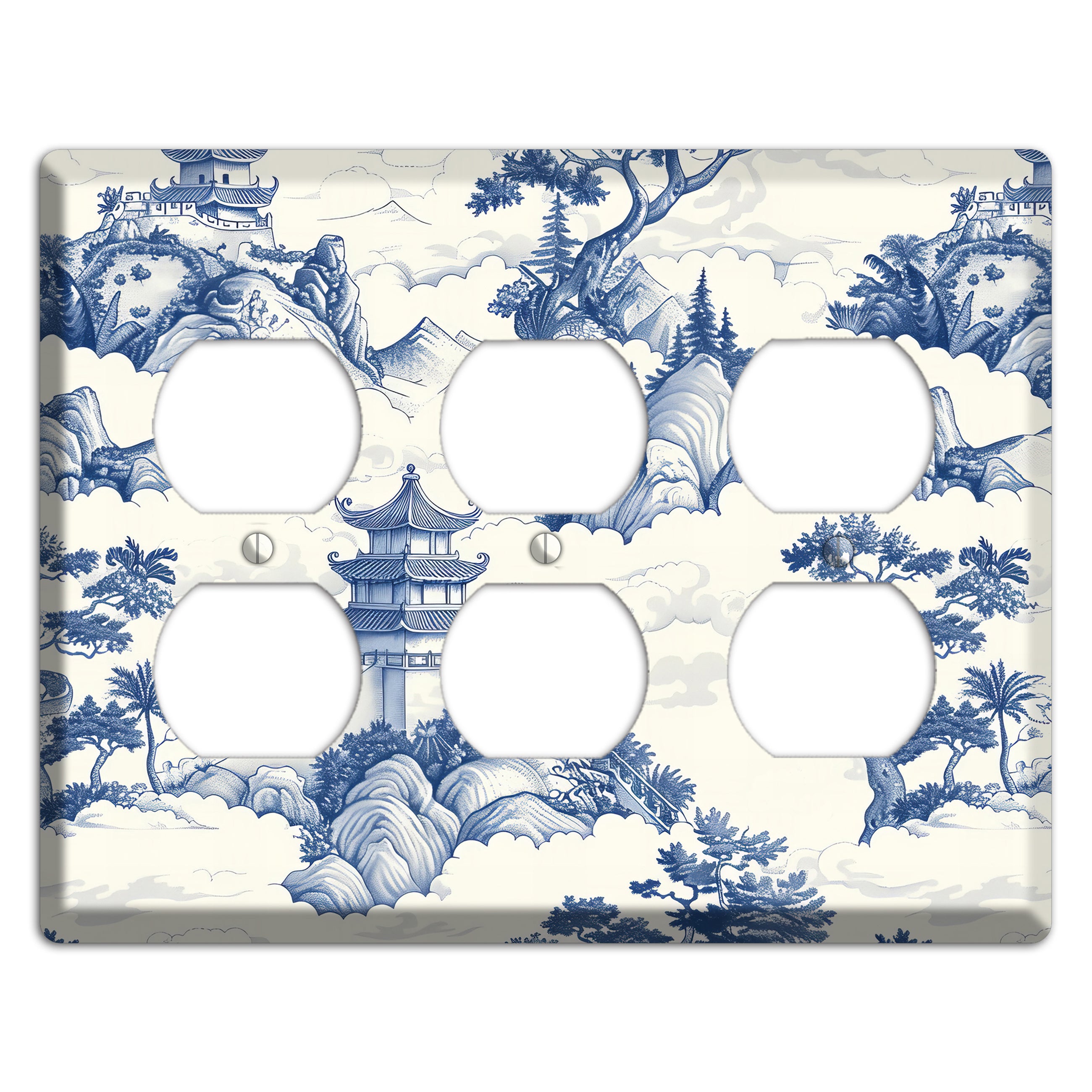 Celestial Pagoda Mist 3 Duplex Wallplate