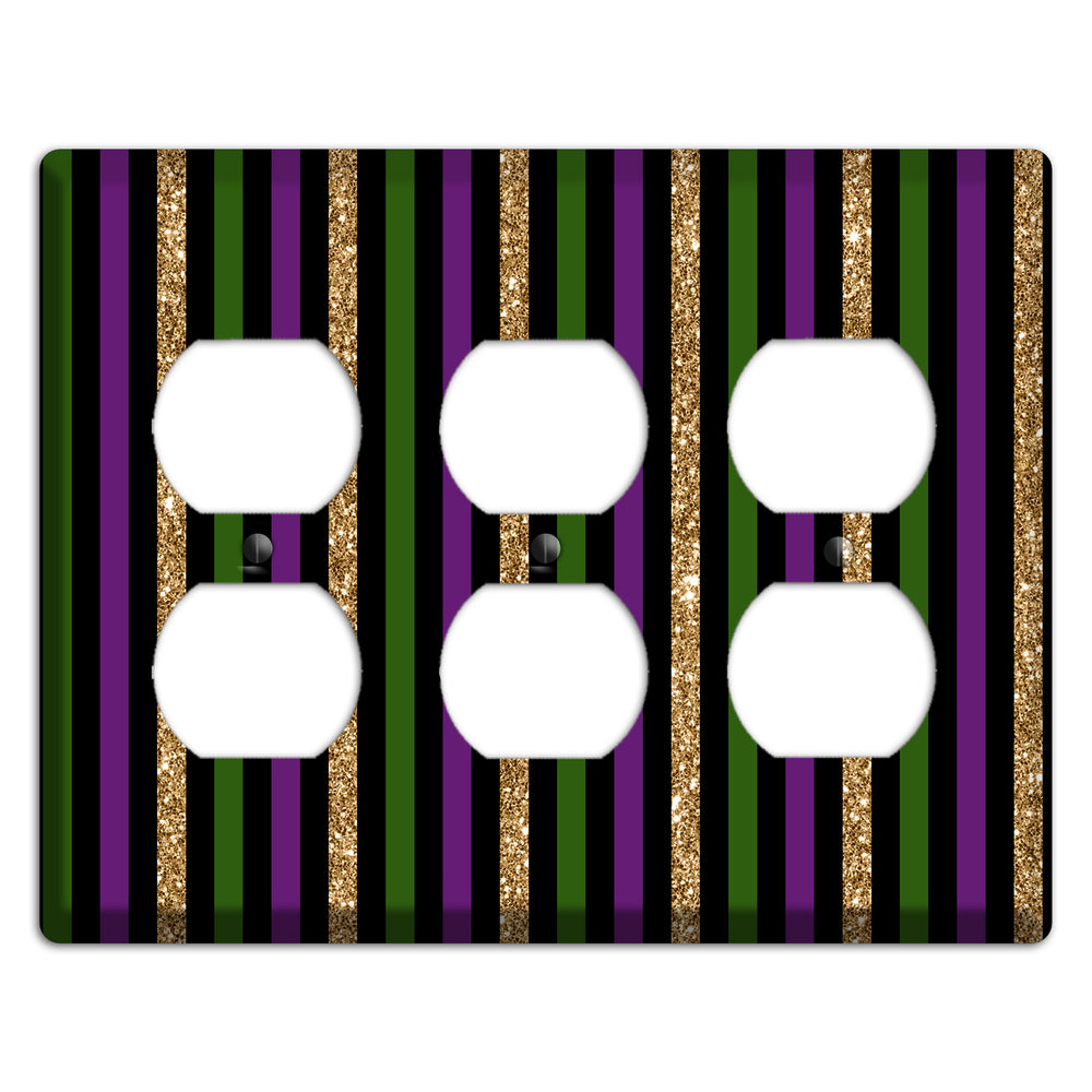 Carnival Stripes: Noir 3 Duplex Wallplate