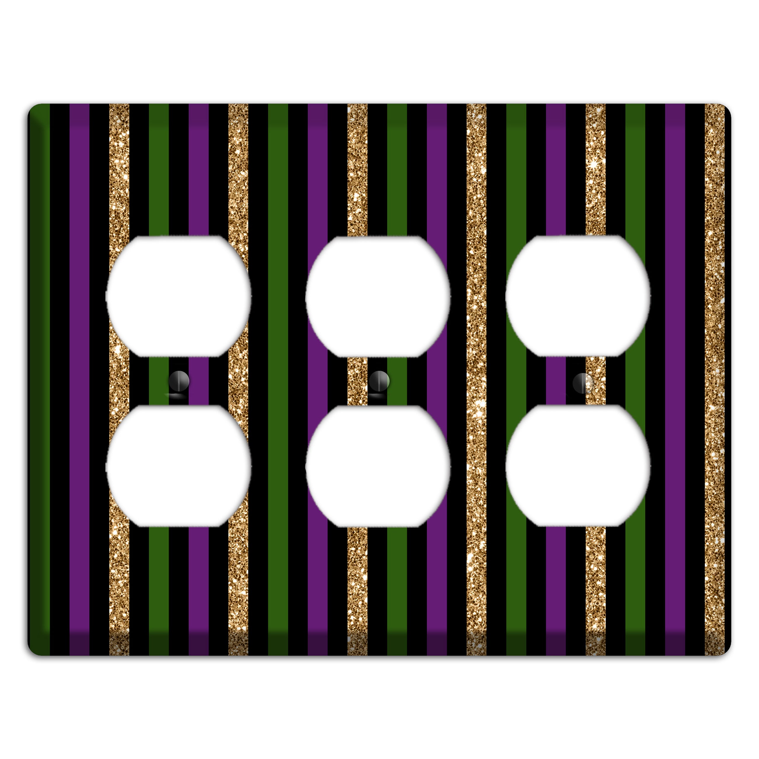 Carnival Stripes: Noir 3 Duplex Wallplate