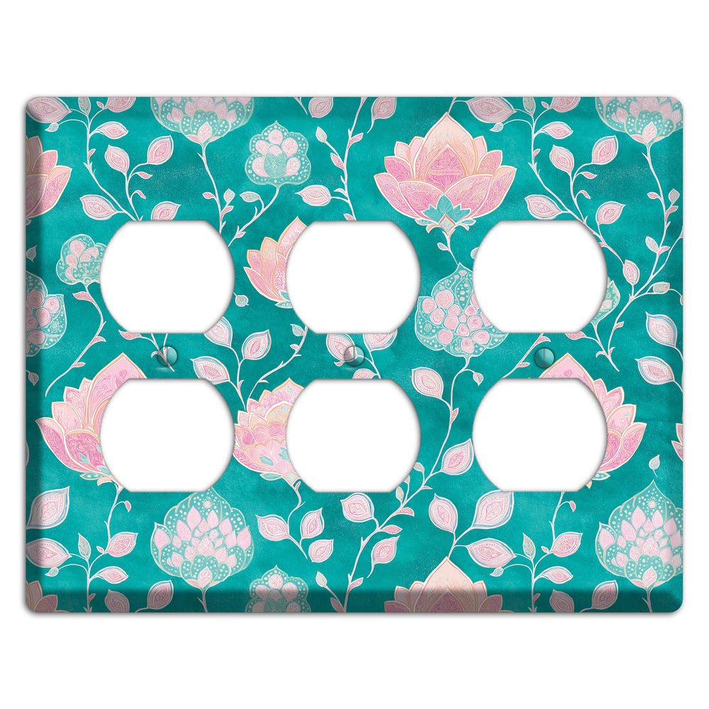 Lotus Garden Bloom 3 Duplex Wallplate