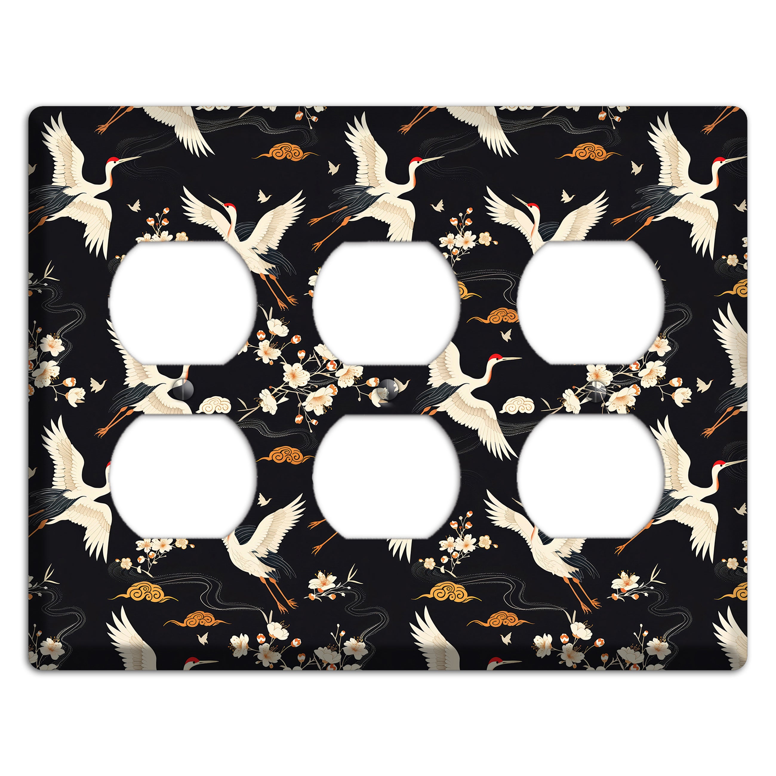 Obsidian Crane Nocturne 3 Duplex Wallplate