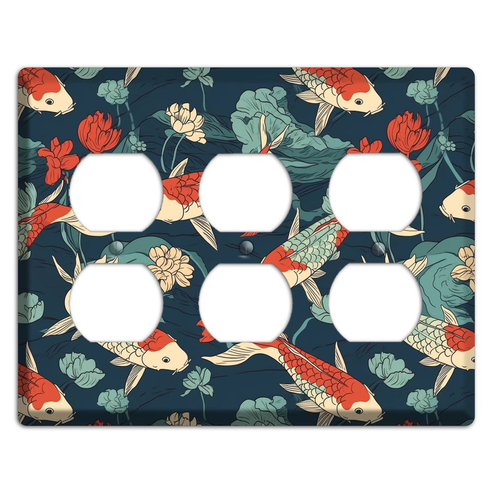 Koi & Lotus Drift 3 Duplex Wallplate
