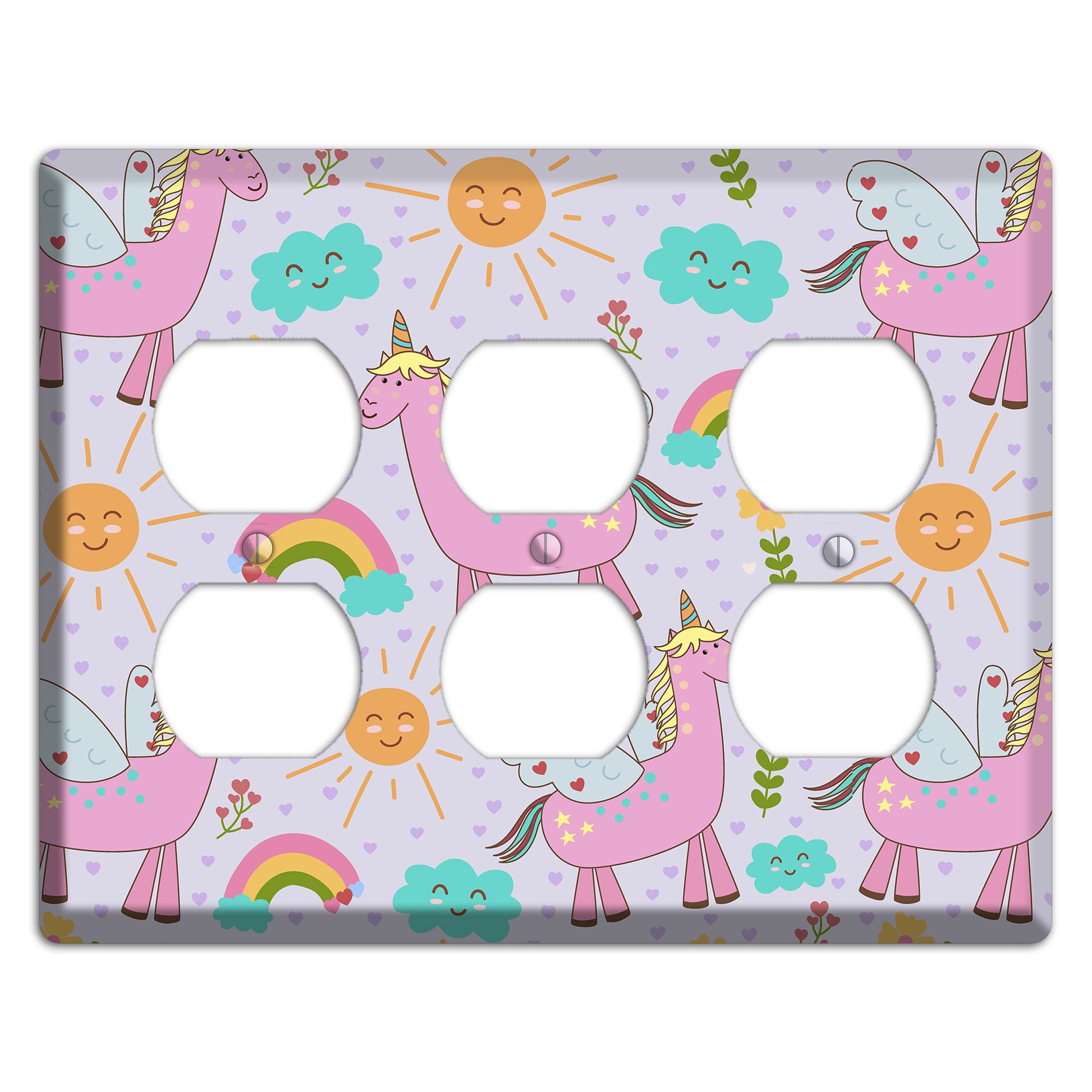 Magic Meadow (Lavender) 3 Duplex Wallplate