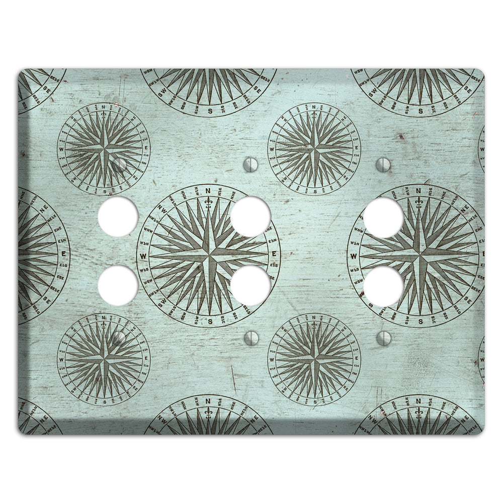 Compass & Current 3 Pushbutton Wallplate