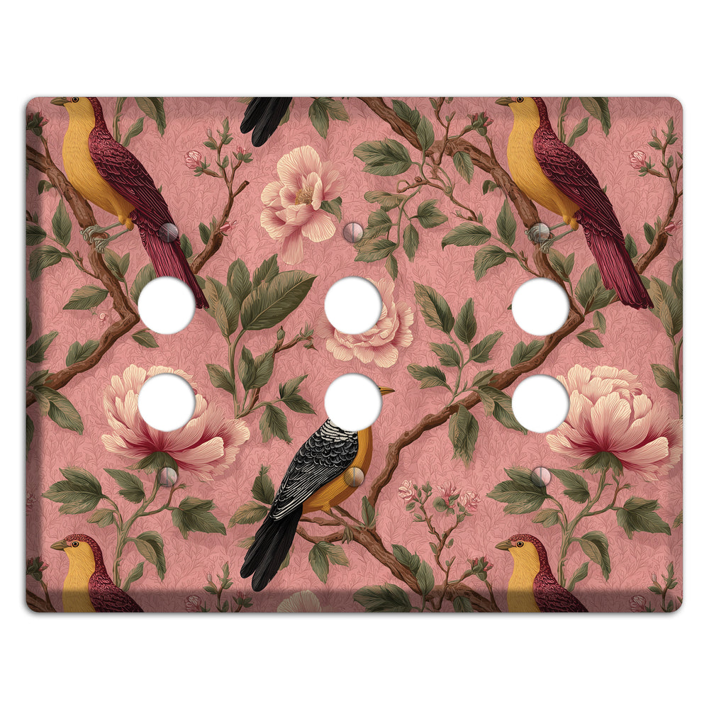 Peony & Perch 3 Pushbutton Wallplate