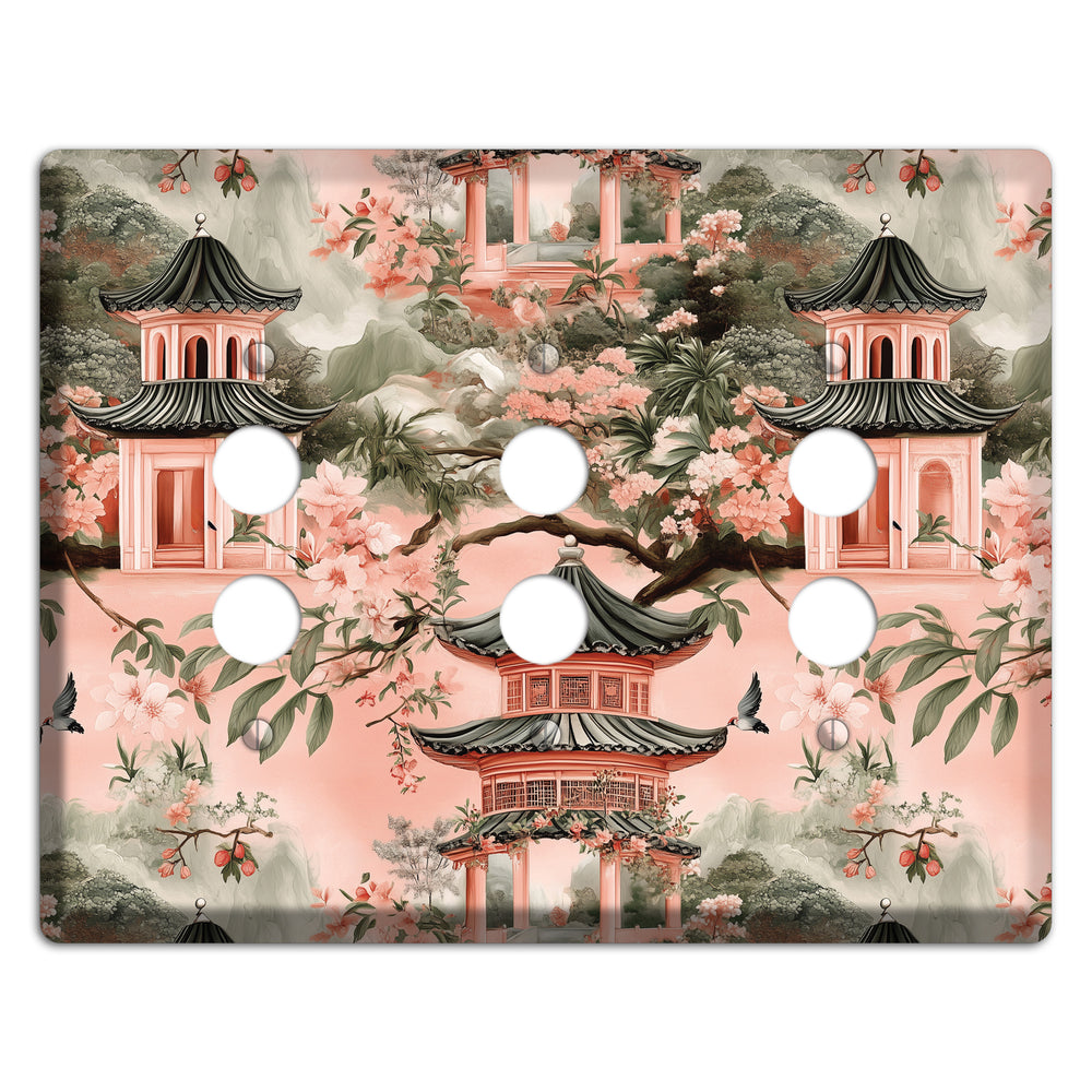 Pagoda & Plum 3 Pushbutton Wallplate