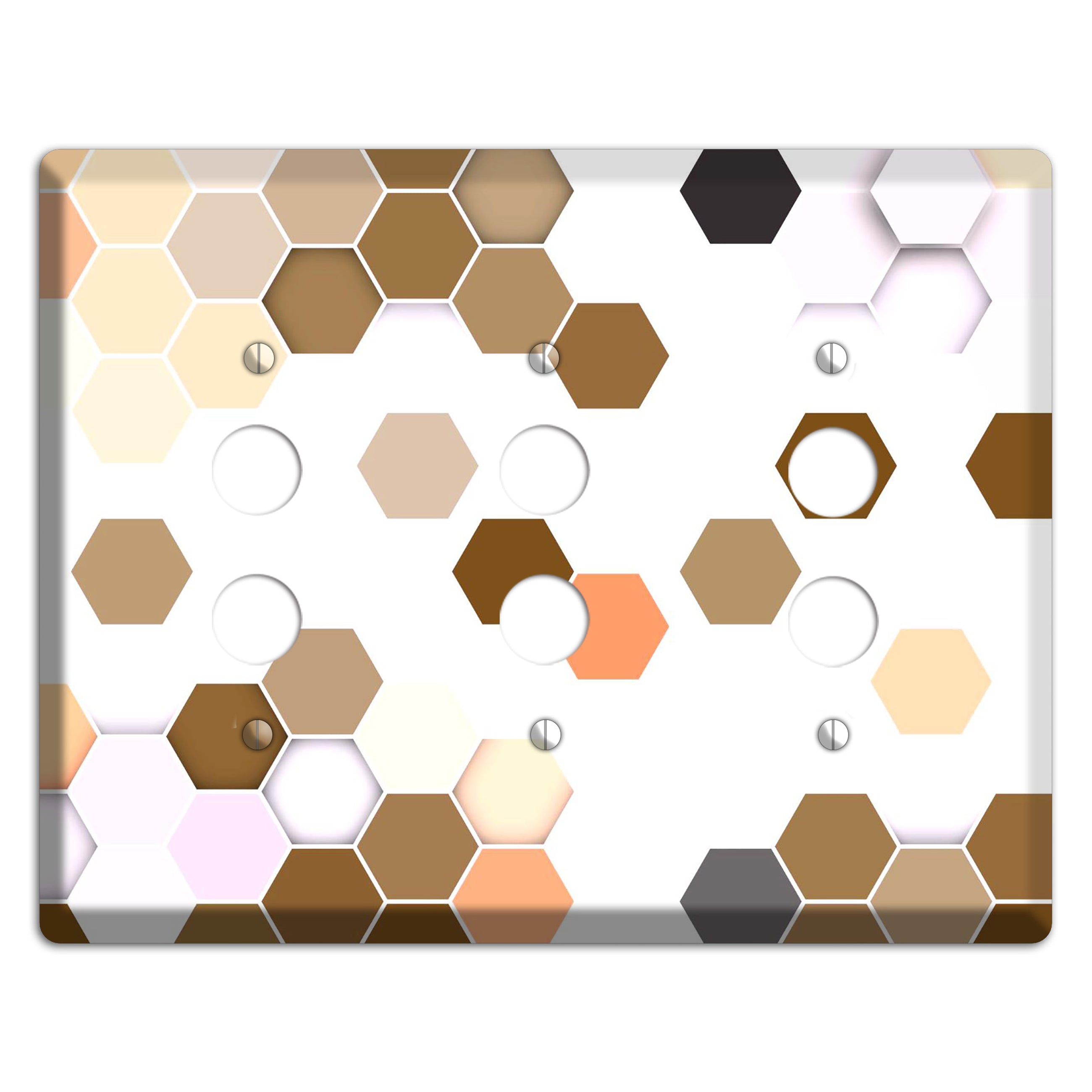 Hex Grid – Sunset Terracotta 3 Pushbutton Wallplate
