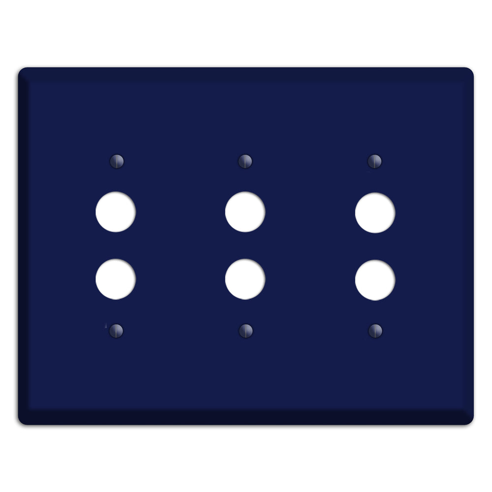 Baxter Midnight Navy Solid 3 Pushbutton Wallplate