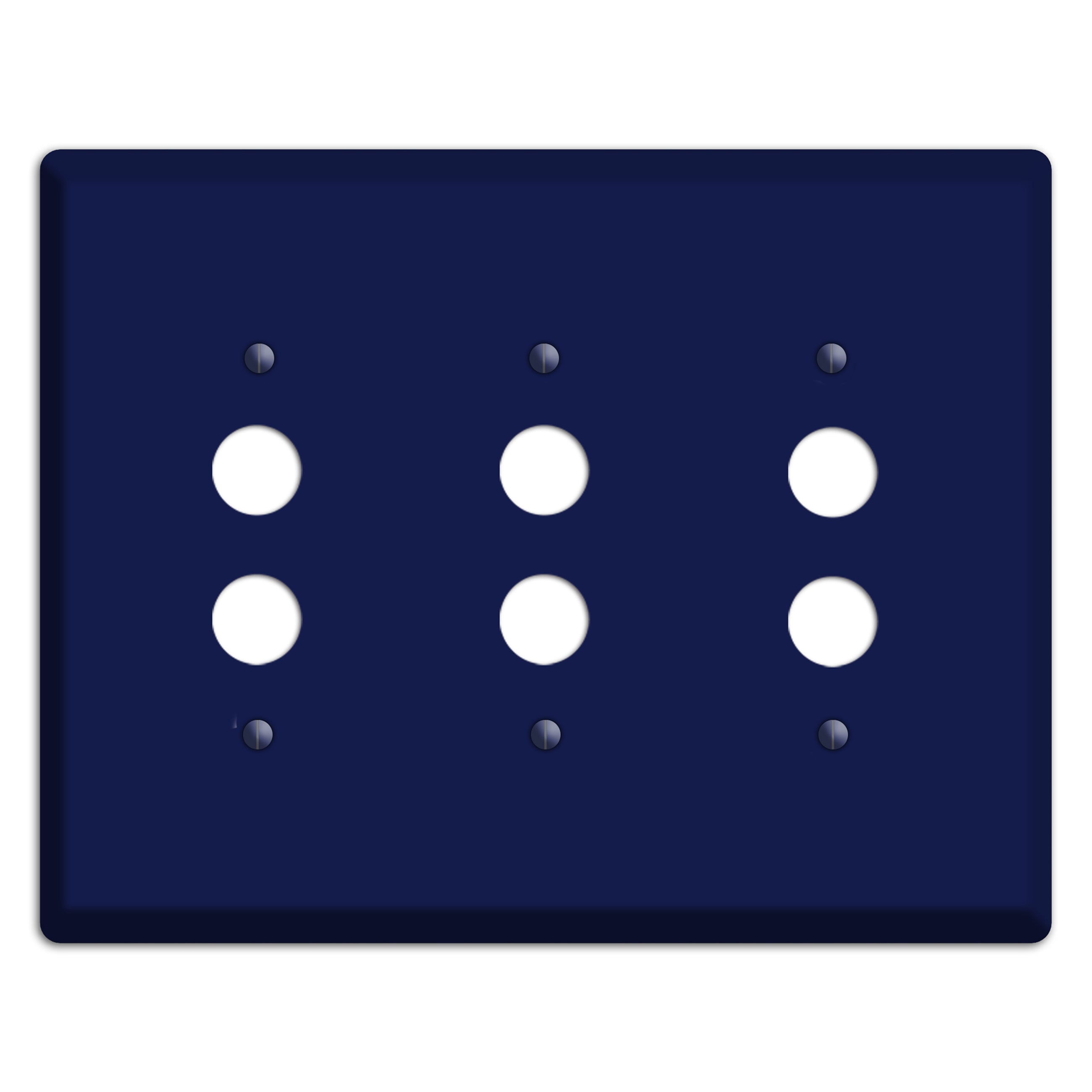 Baxter Midnight Navy Solid 3 Pushbutton Wallplate