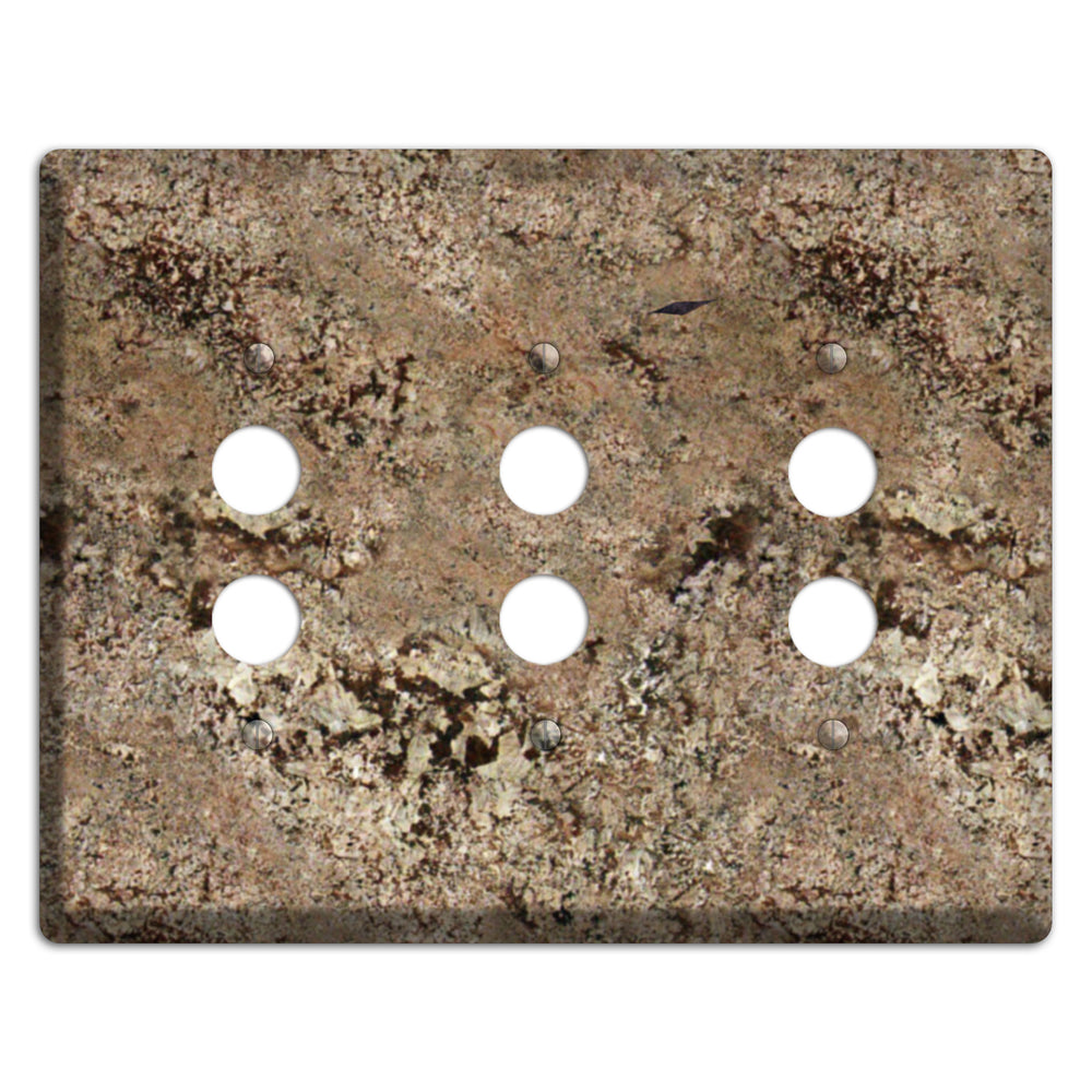 Crema Bordeaux Granite 3 Pushbutton Wallplate
