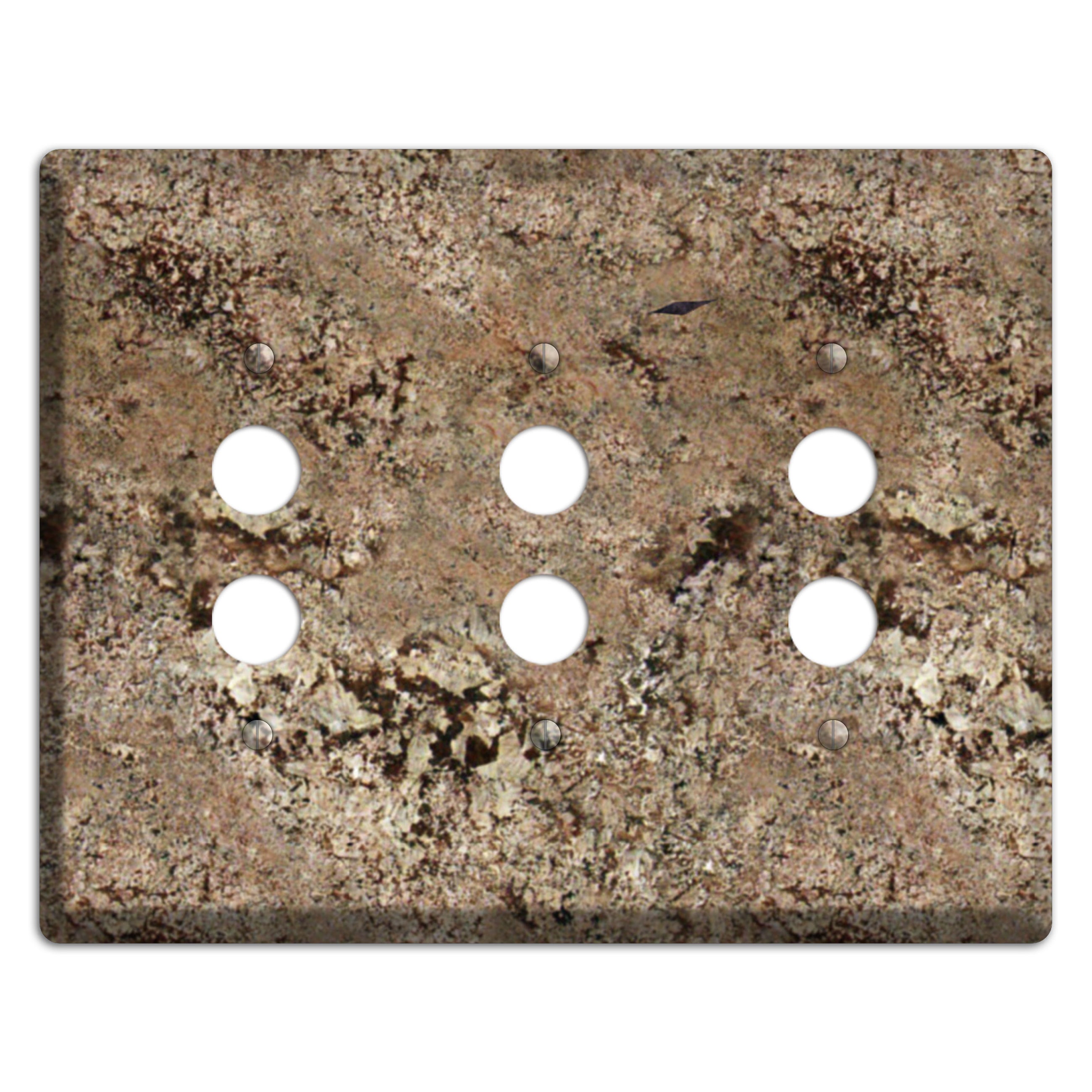 Crema Bordeaux Granite 3 Pushbutton Wallplate