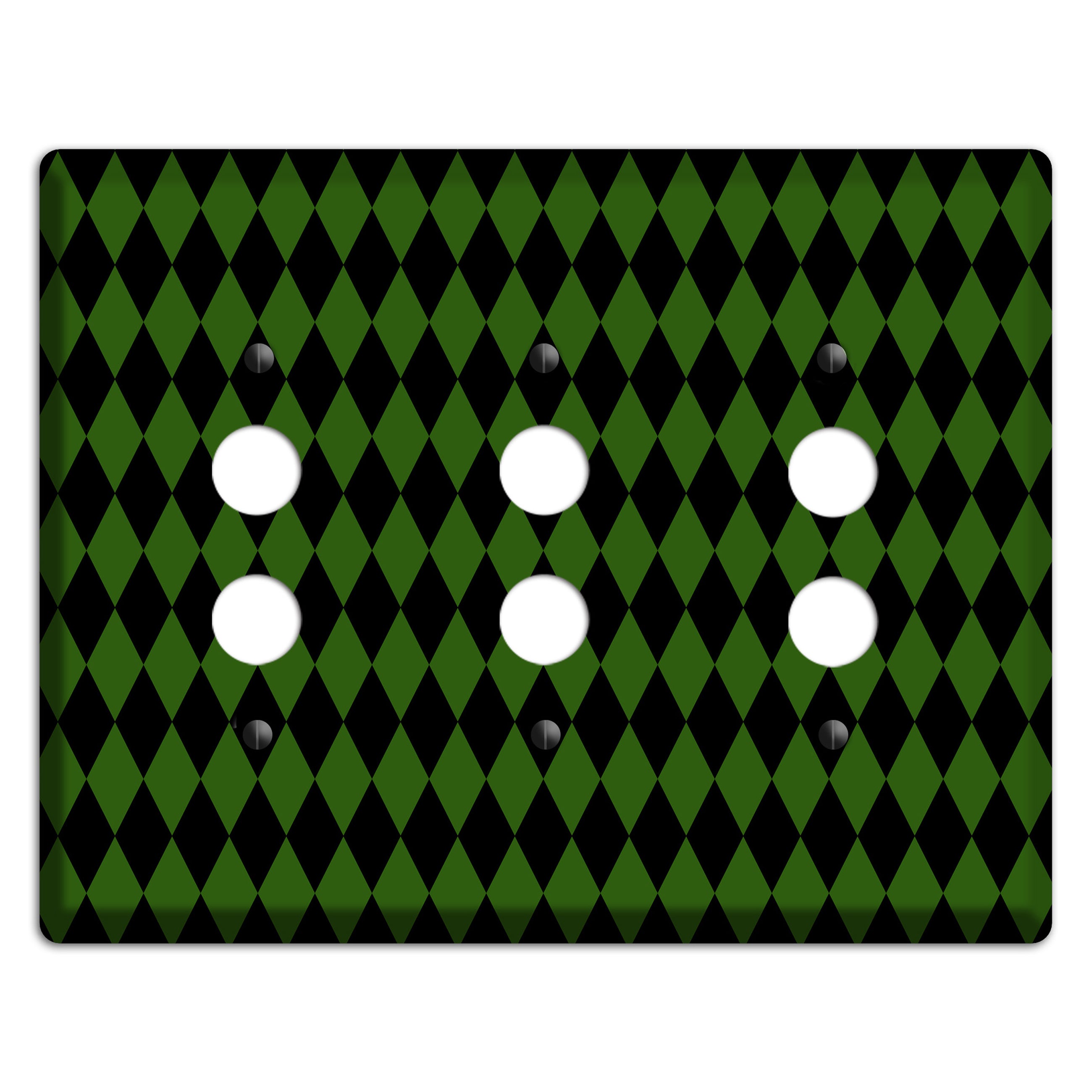Jester's Diamonds: Green 3 Pushbutton Wallplate