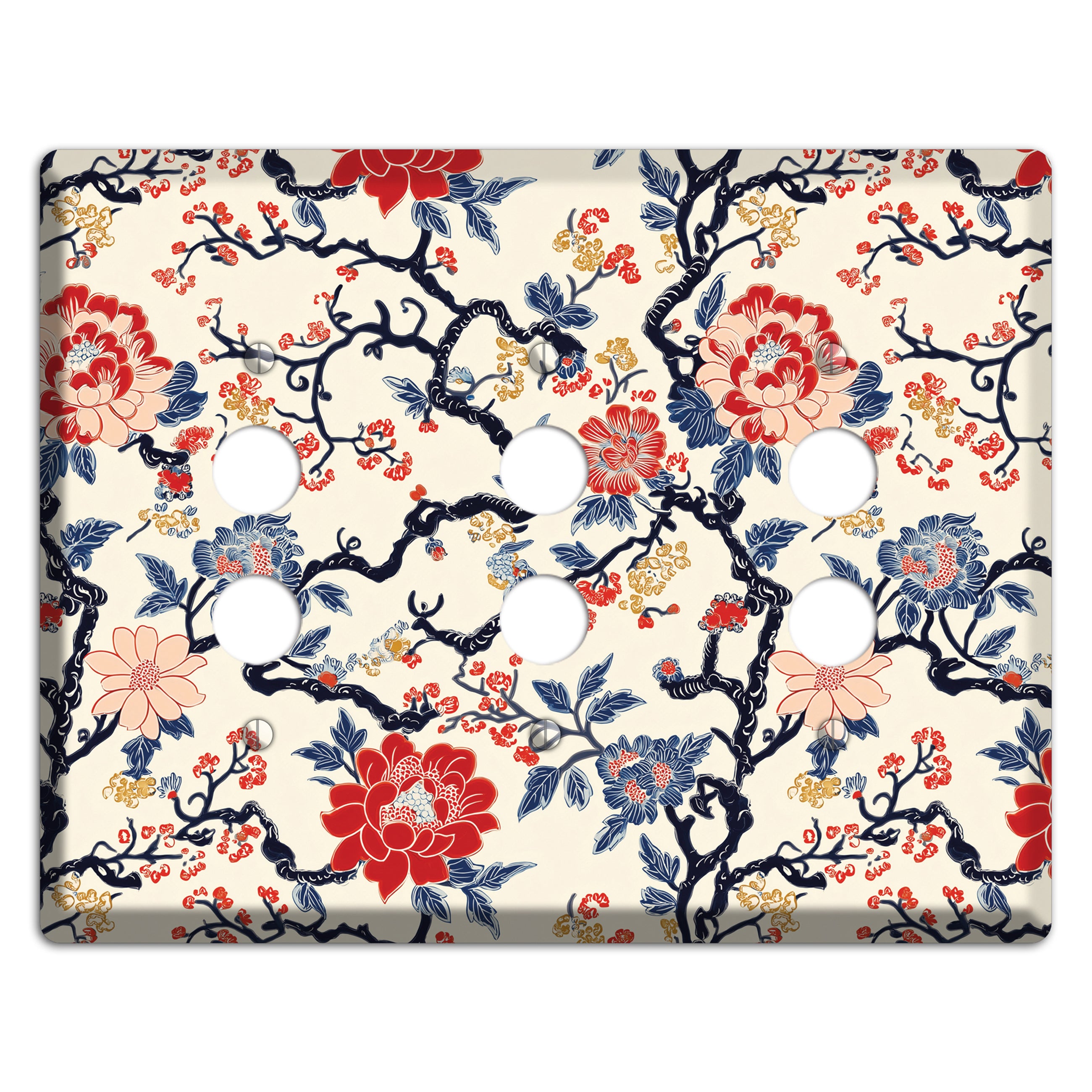 Crimson Branch Reverie 3 Pushbutton Wallplate