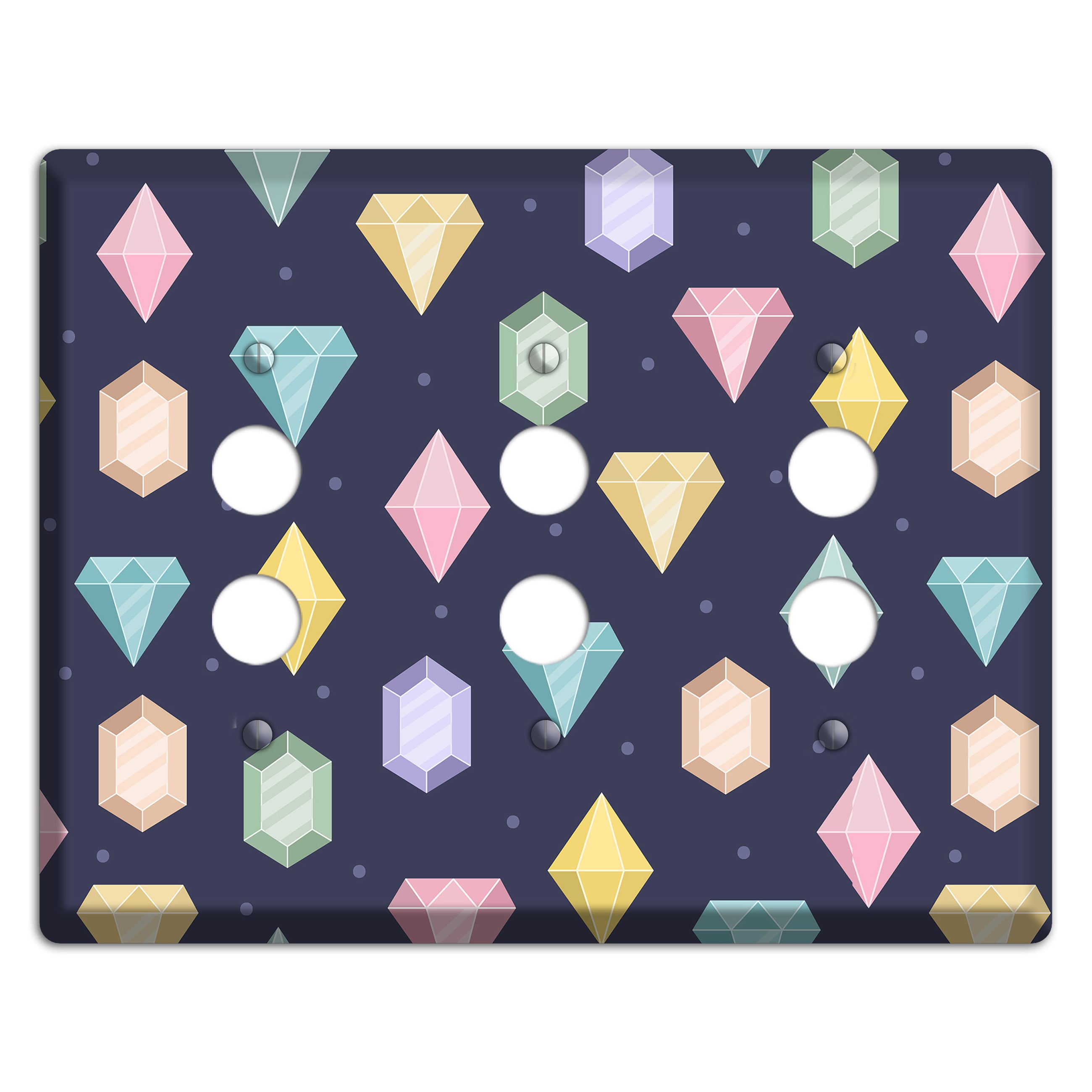 Sparkle Gems 3 Pushbutton Wallplate