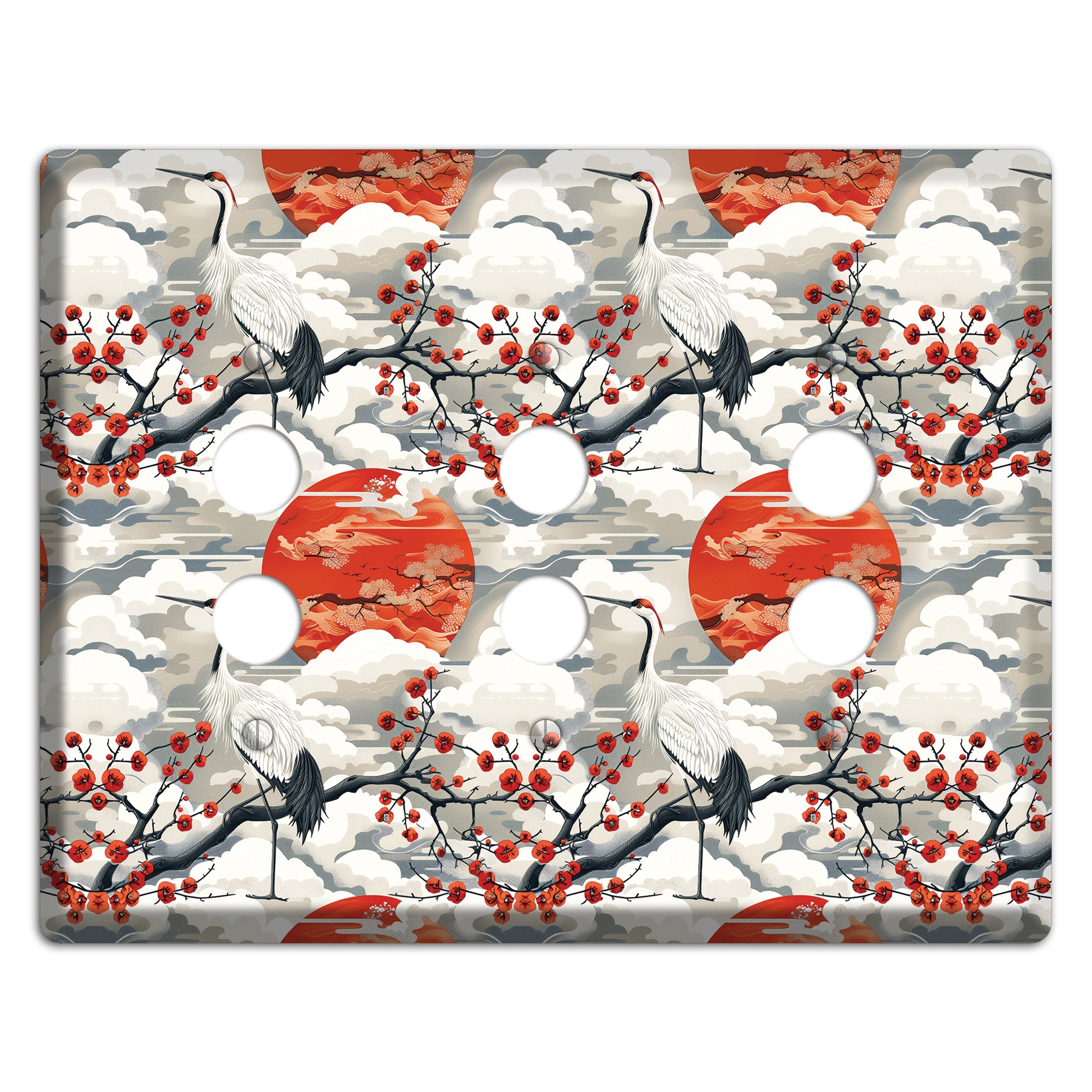 Vermillion Sun Rising 3 Pushbutton Wallplate