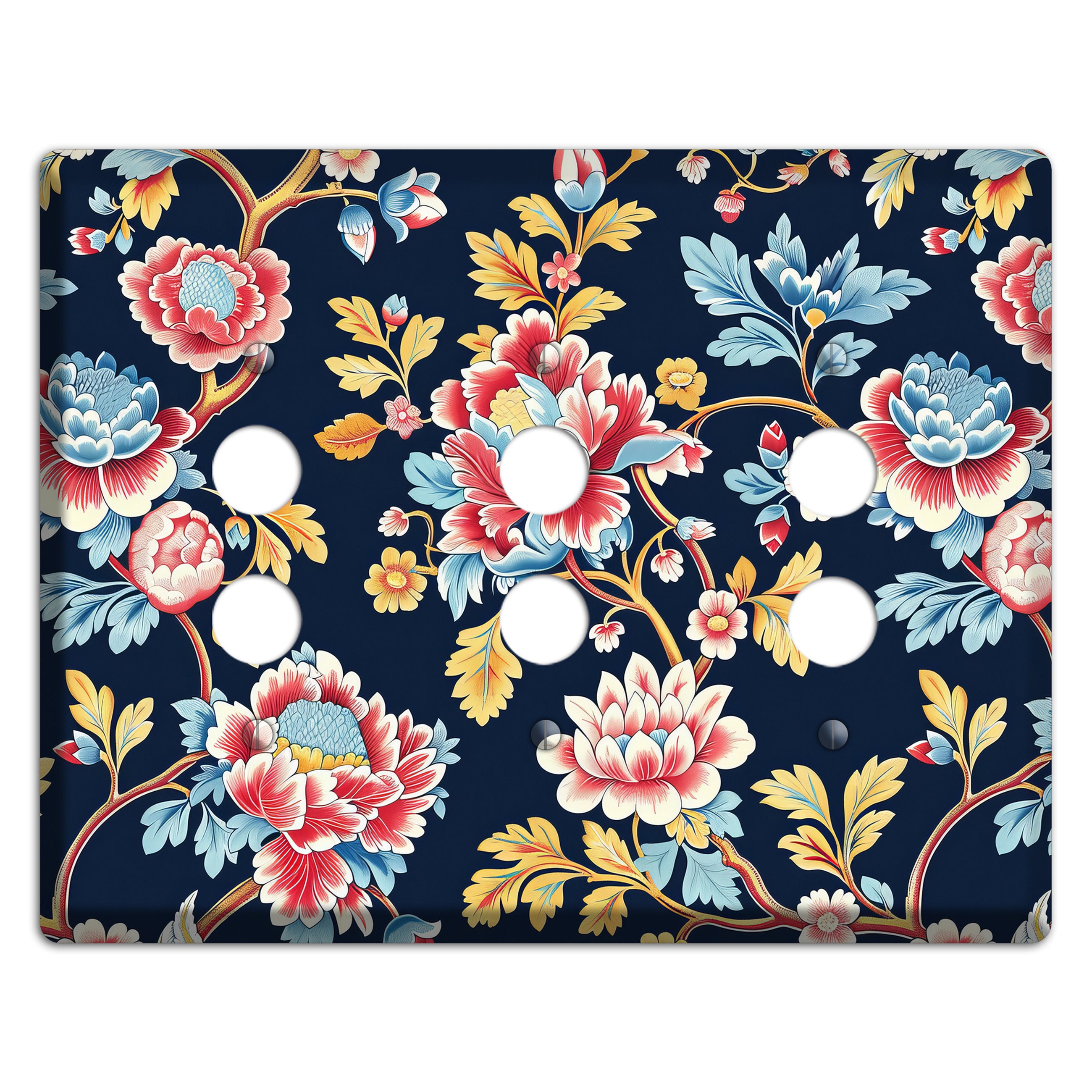 Midnight Garden Bloom 3 Pushbutton Wallplate