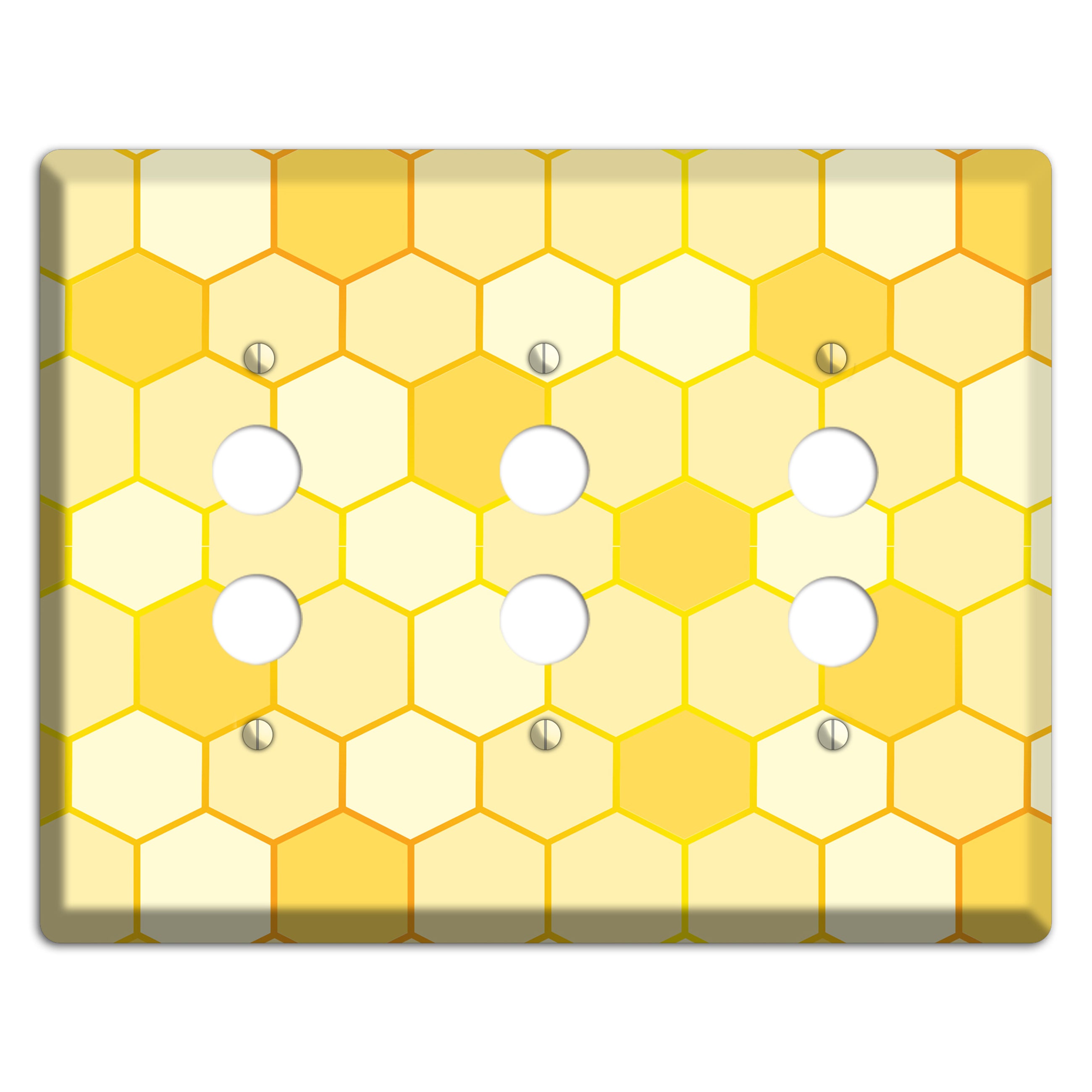 Hollow Amber Grid 3 Pushbutton Wallplate