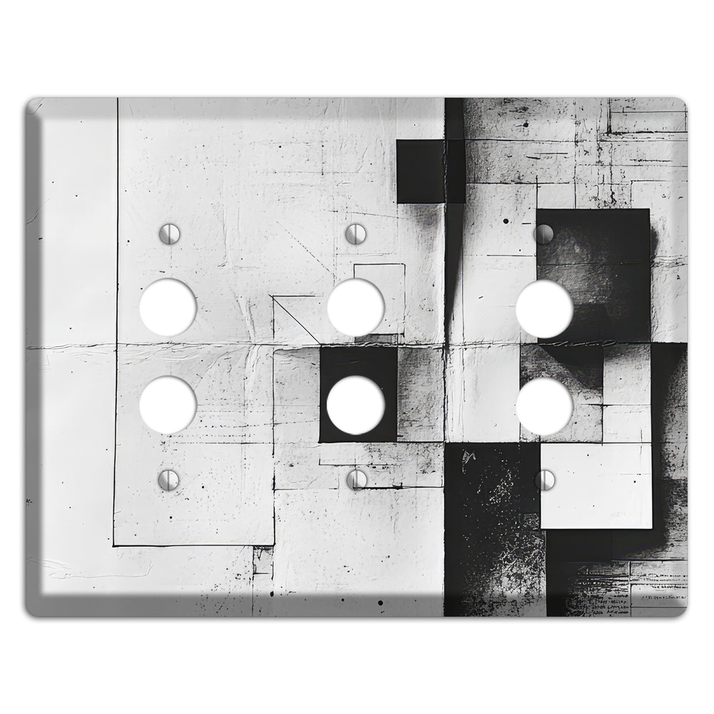 Fractured Blueprint Drift 3 Pushbutton Wallplate