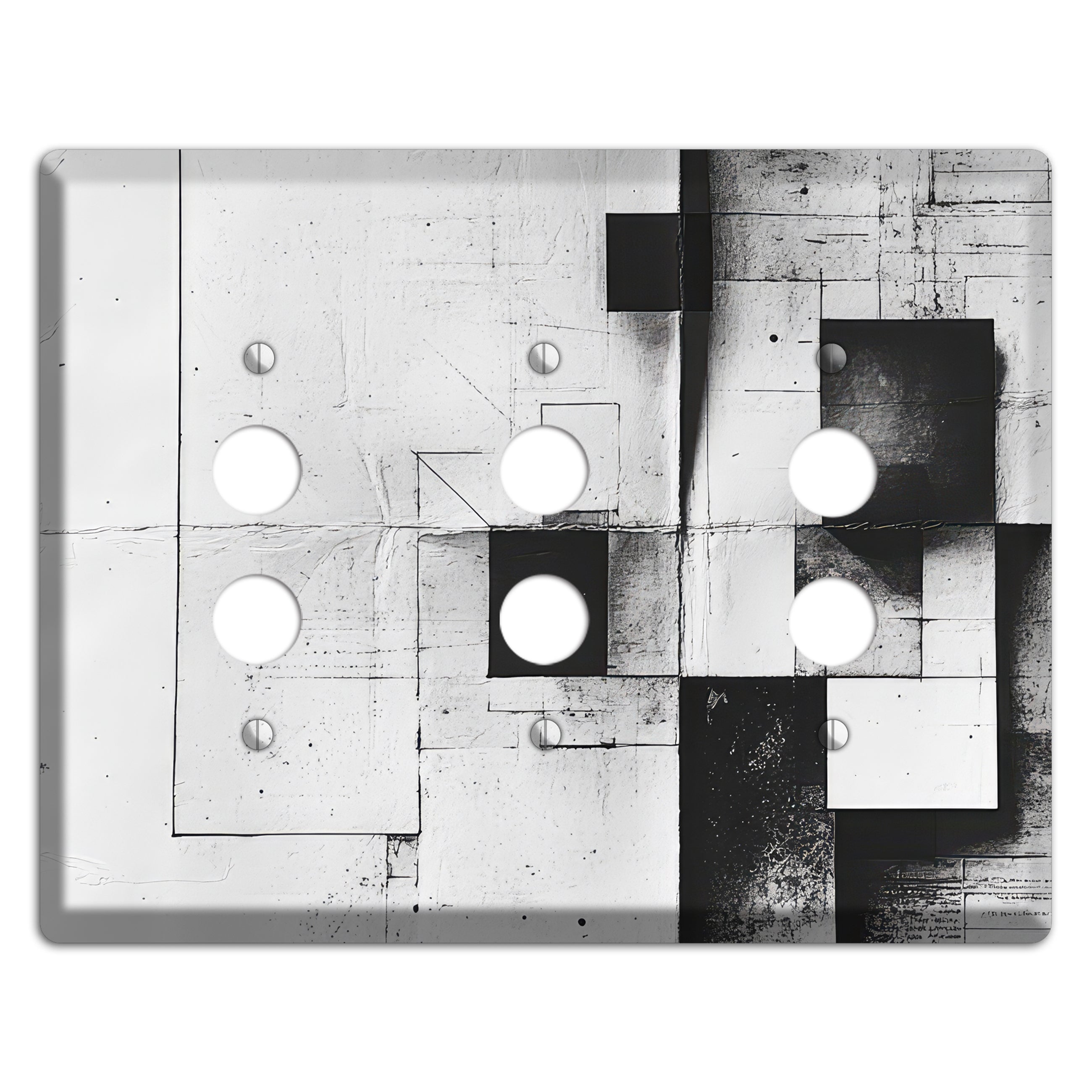 Fractured Blueprint Drift 3 Pushbutton Wallplate