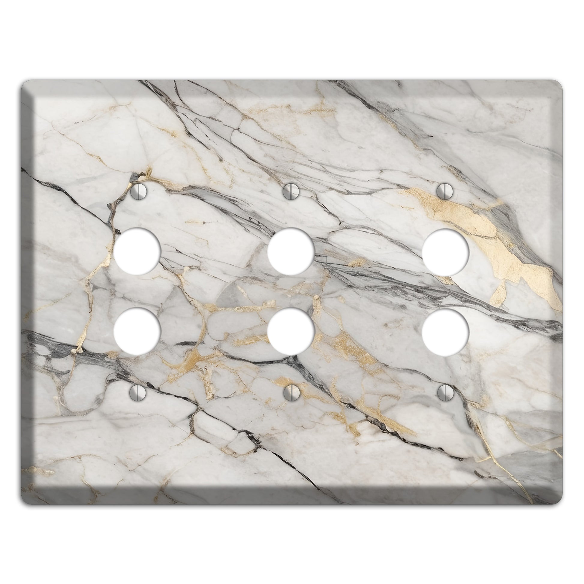 Roman Coffee Marble 3 Pushbutton Wallplate