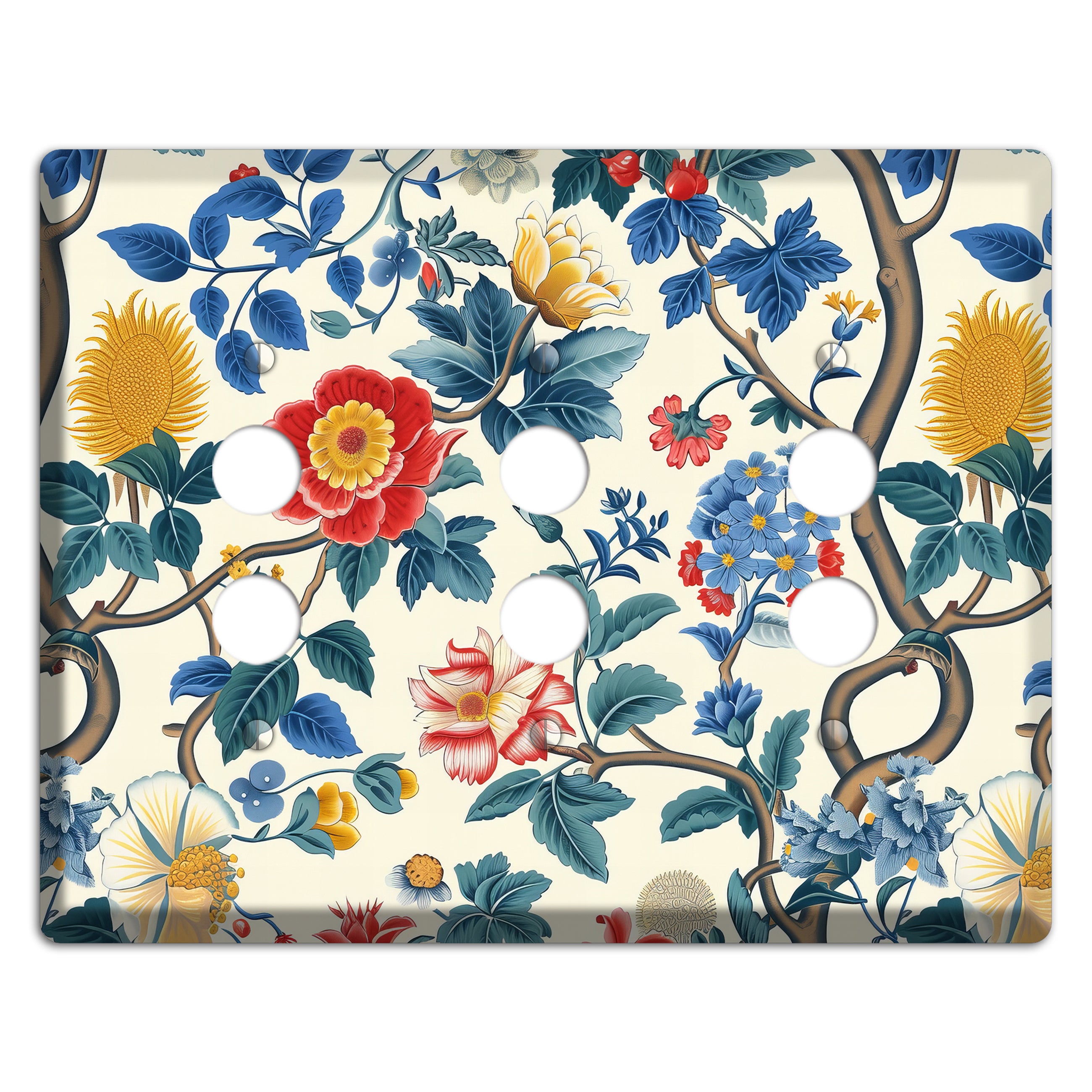 Tangled Bloom Tapestry 3 Pushbutton Wallplate