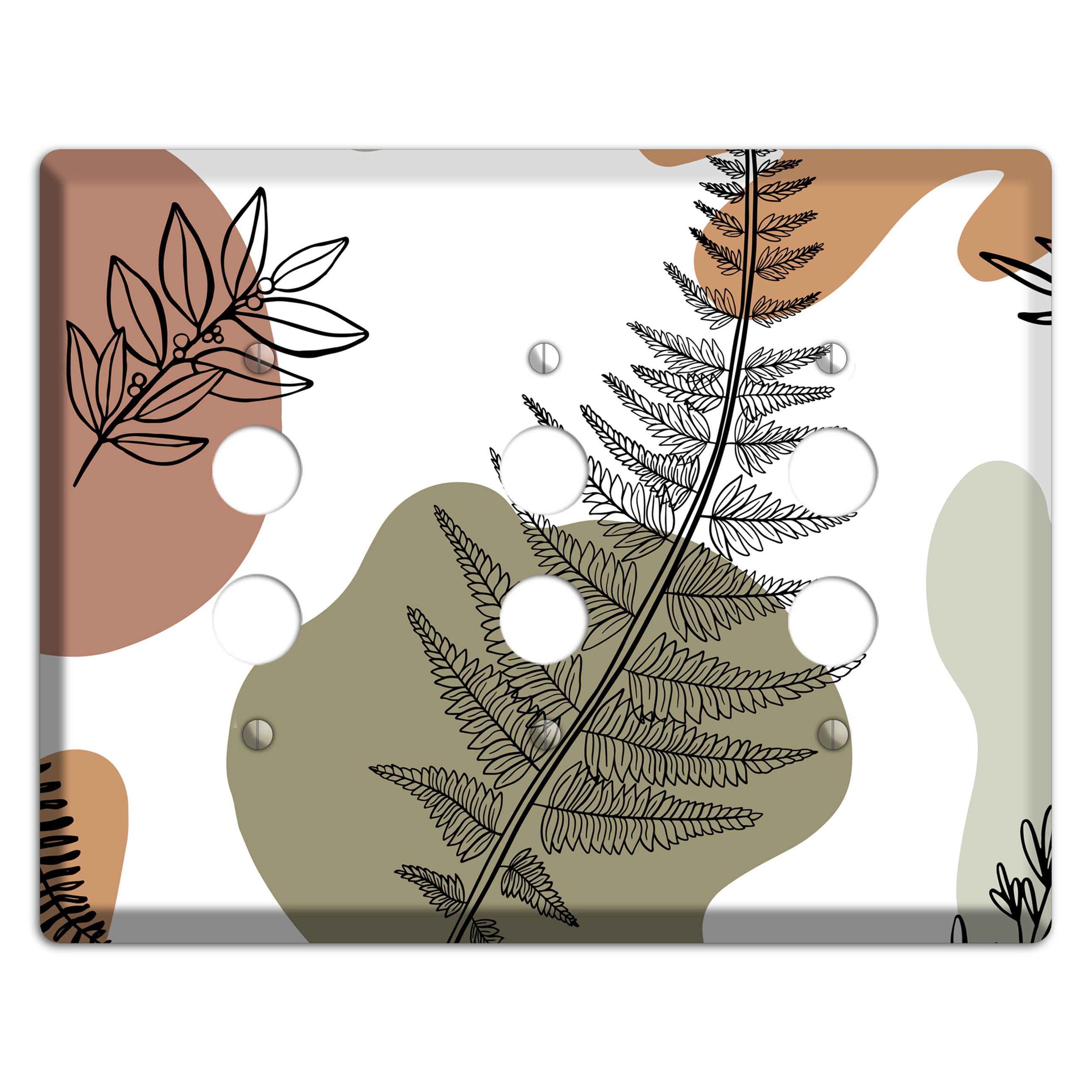 Fern & Shadow 3 Pushbutton Wallplate
