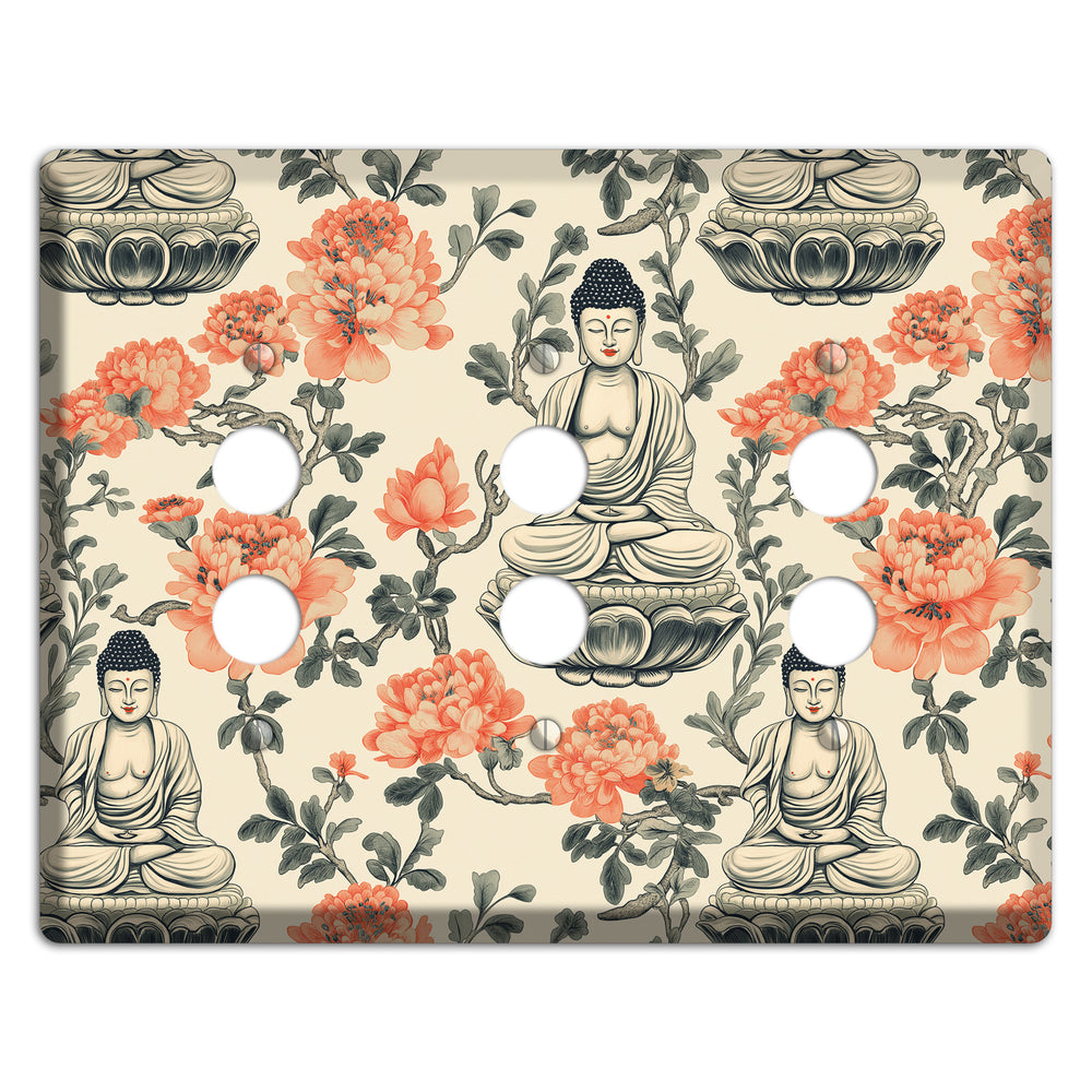 Lotus & Ember 3 Pushbutton Wallplate