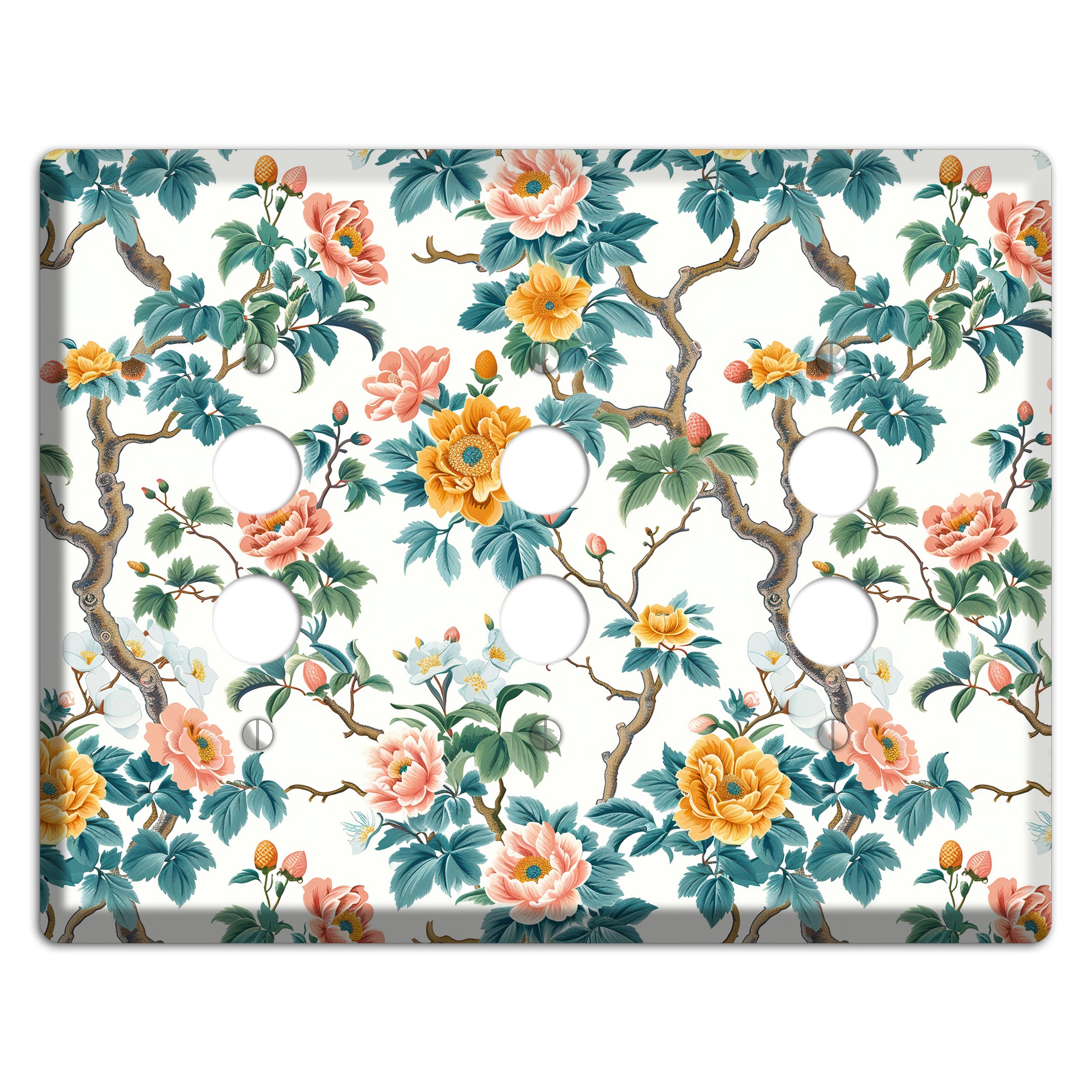 Blossom & Bough 3 Pushbutton Wallplate