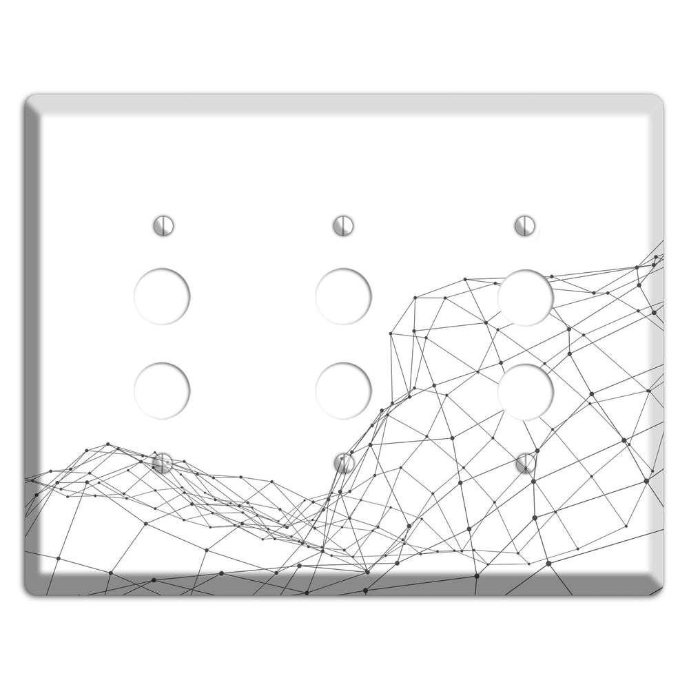 Lattice Wave Surge 3 Pushbutton Wallplate