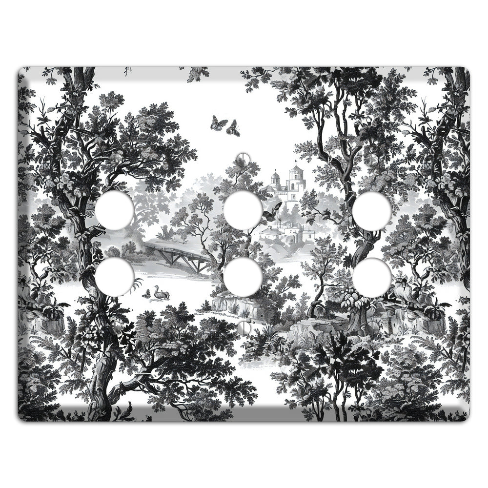 Woodland Chapel Mist 3 Pushbutton Wallplate