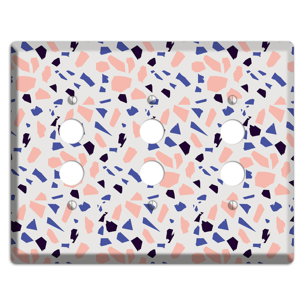 Coral Indigo Burst 3 Pushbutton Wallplate