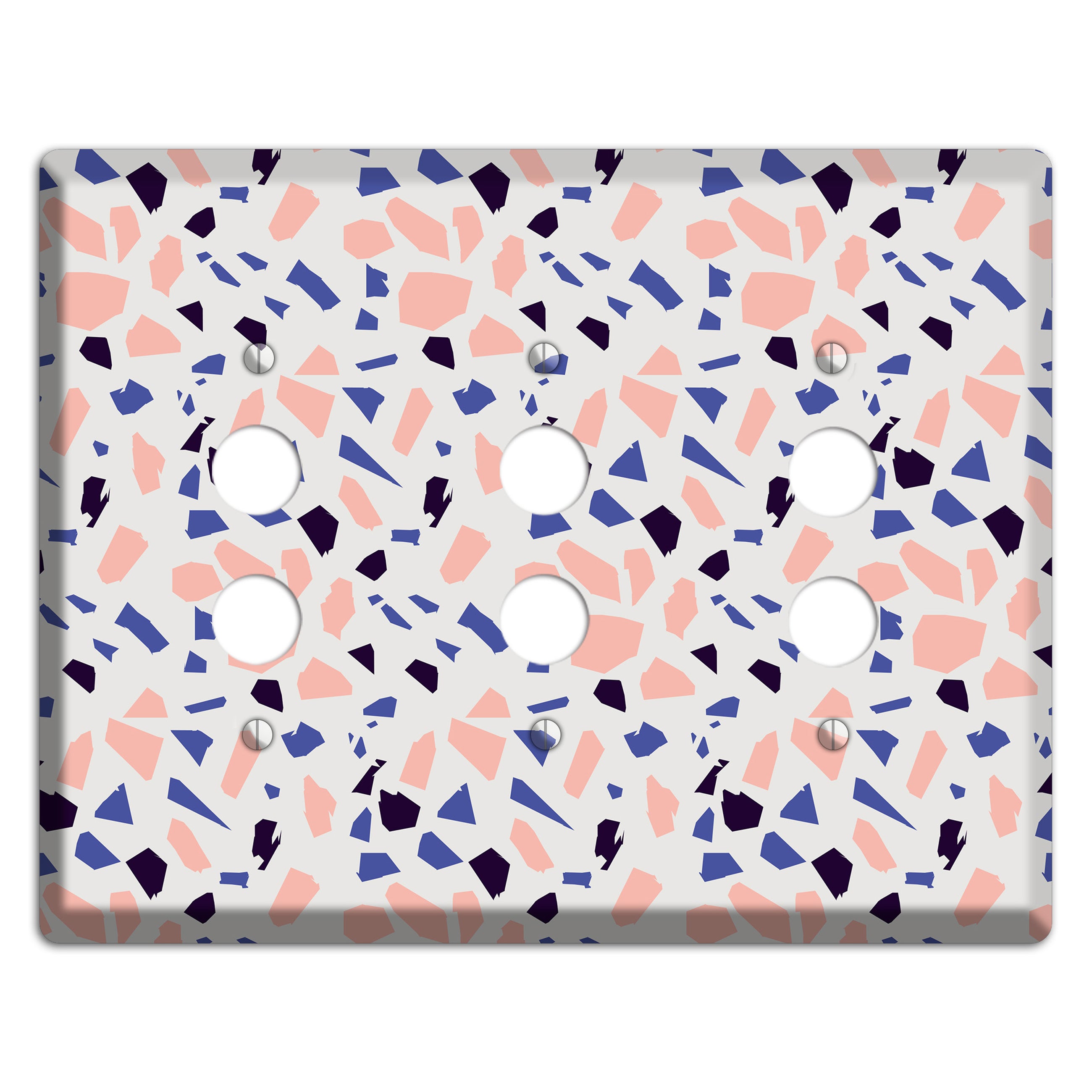 Coral Indigo Burst 3 Pushbutton Wallplate