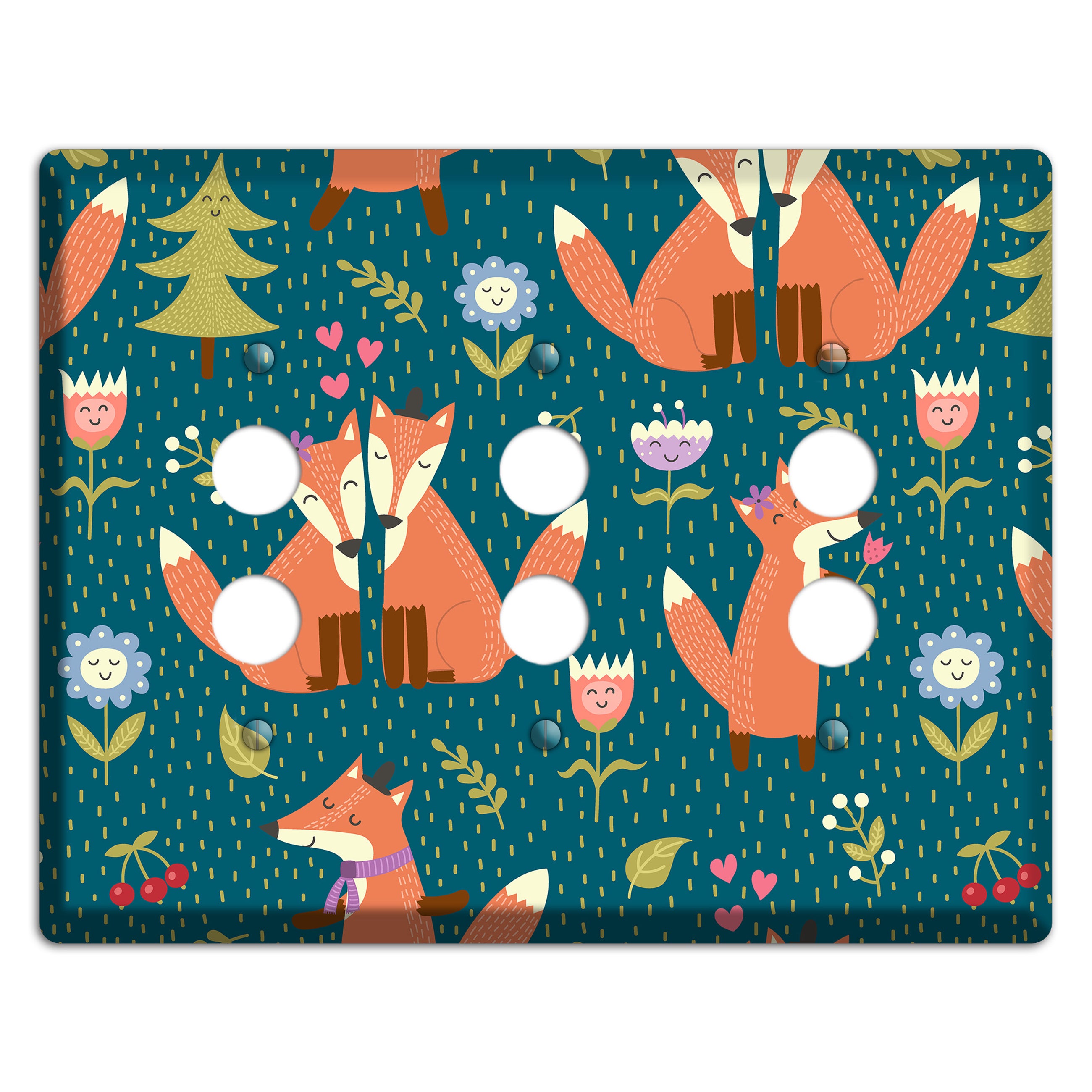 Fox Garden Love 3 Pushbutton Wallplate