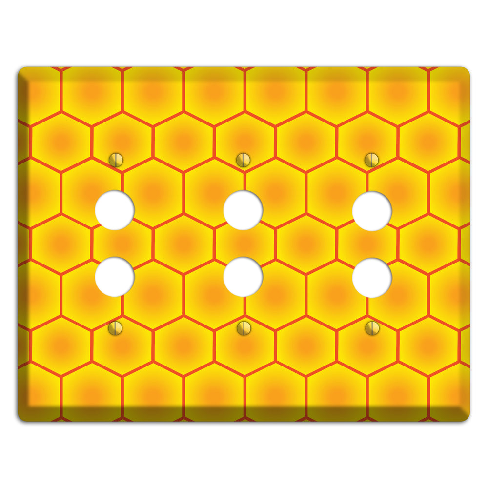 Golden Vault Cells 3 Pushbutton Wallplate
