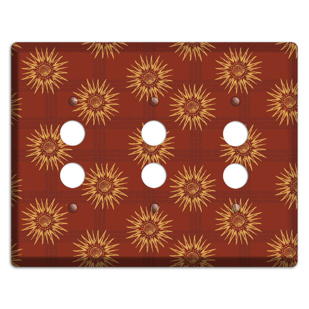 Russet Sun Plaid 3 Pushbutton Wallplate