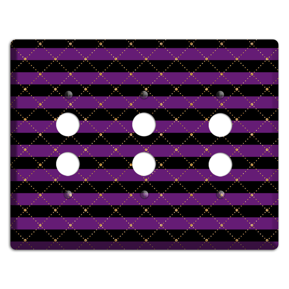 Striped Harlequin Glow 3 Pushbutton Wallplate
